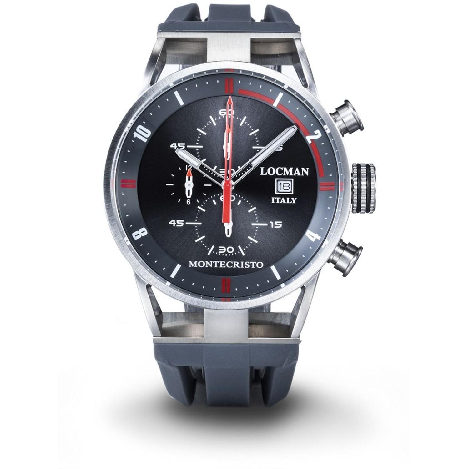 LOCMAN - 0515V01-00GYRPSA - MONTECRISTO Rattrapante AUTOMATIC CHRONOGRAPH; STEEL AND TITANIUM CASE