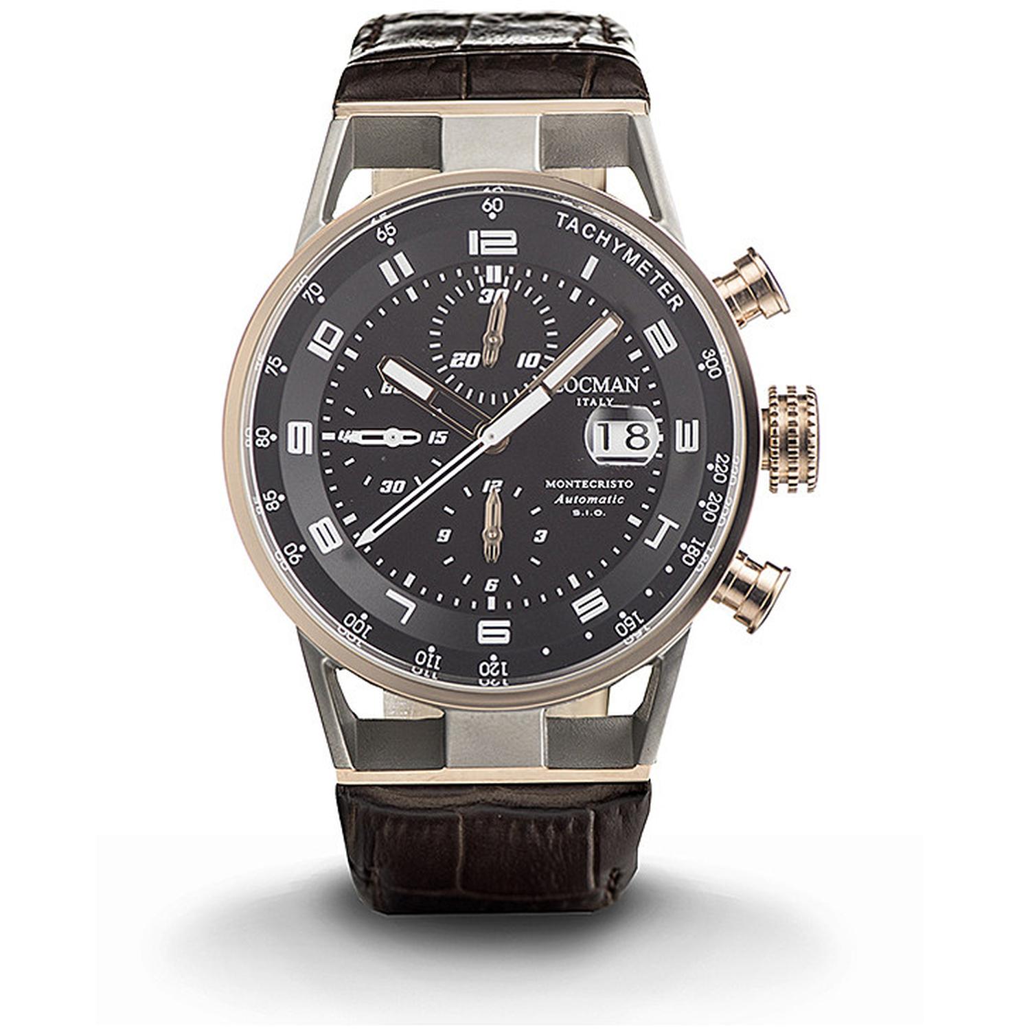 LOCMAN - 0516M01S-00BKWHPK - Montecristo titanium / leather watch