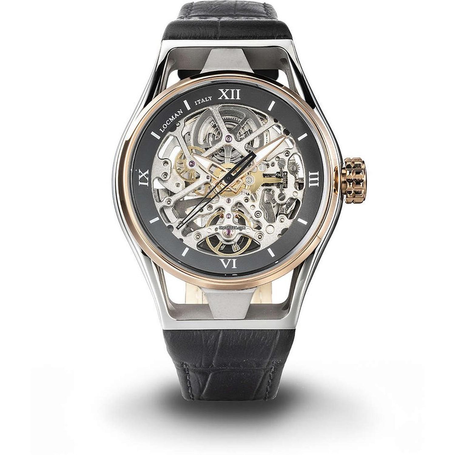 LOCMAN - 0538M07S-0RGYGYPK - Montecristo Skeleton ref. Rose gold leather strap