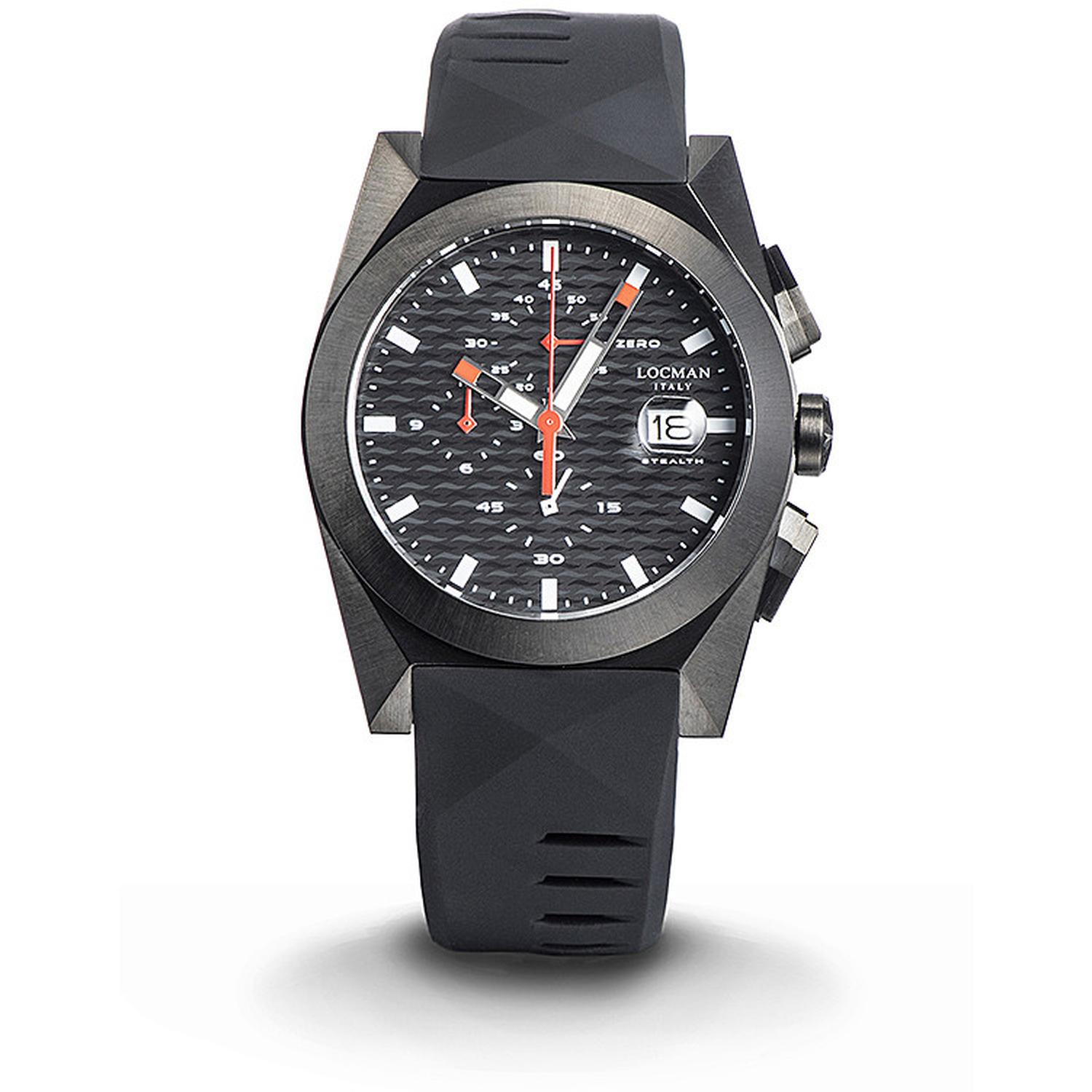 LOCMAN - 0812K01S-BKBKRDSK - Men's - 0812K01S-BKBKRDSK - New Stealth Men's Chronograph Watch