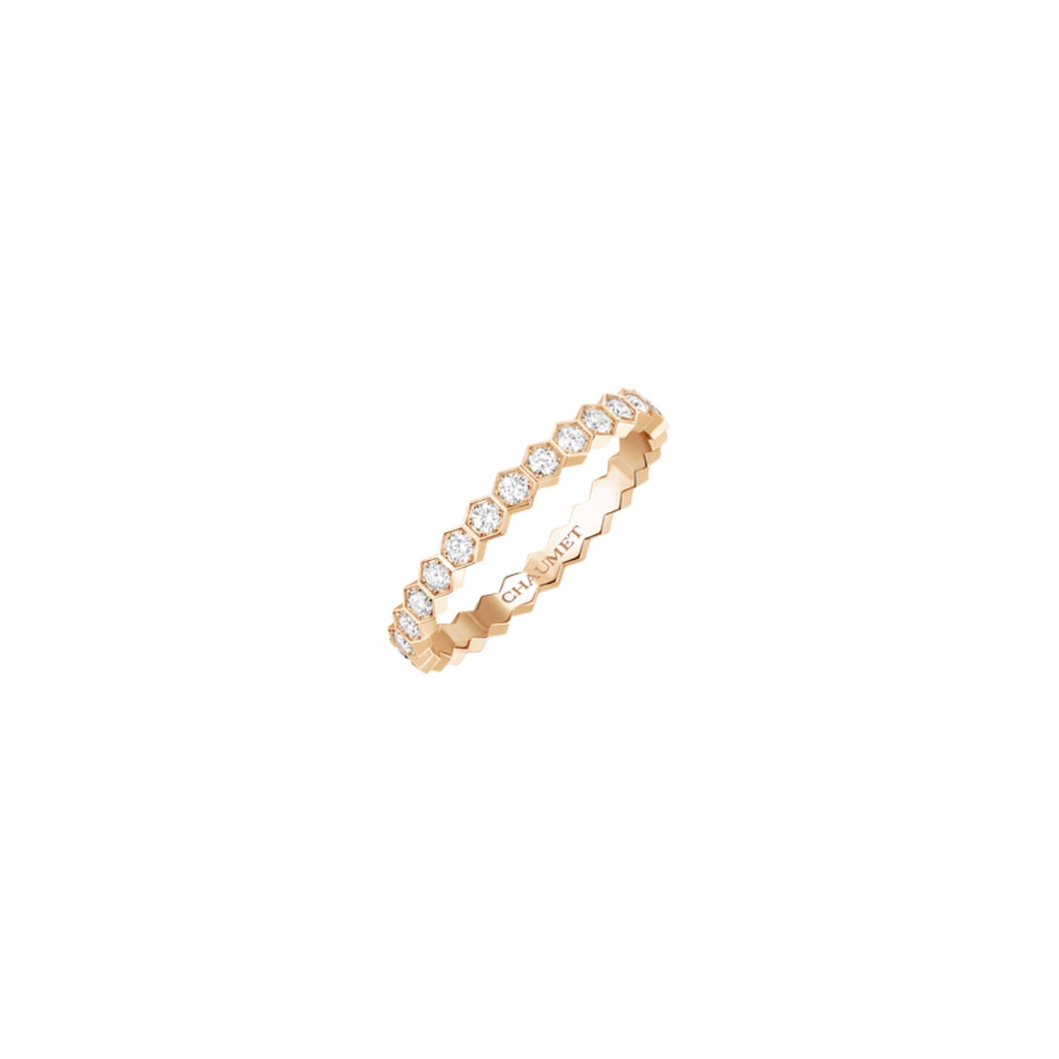 CHAUMET - Bee My Love ring in rose gold and white diamonds