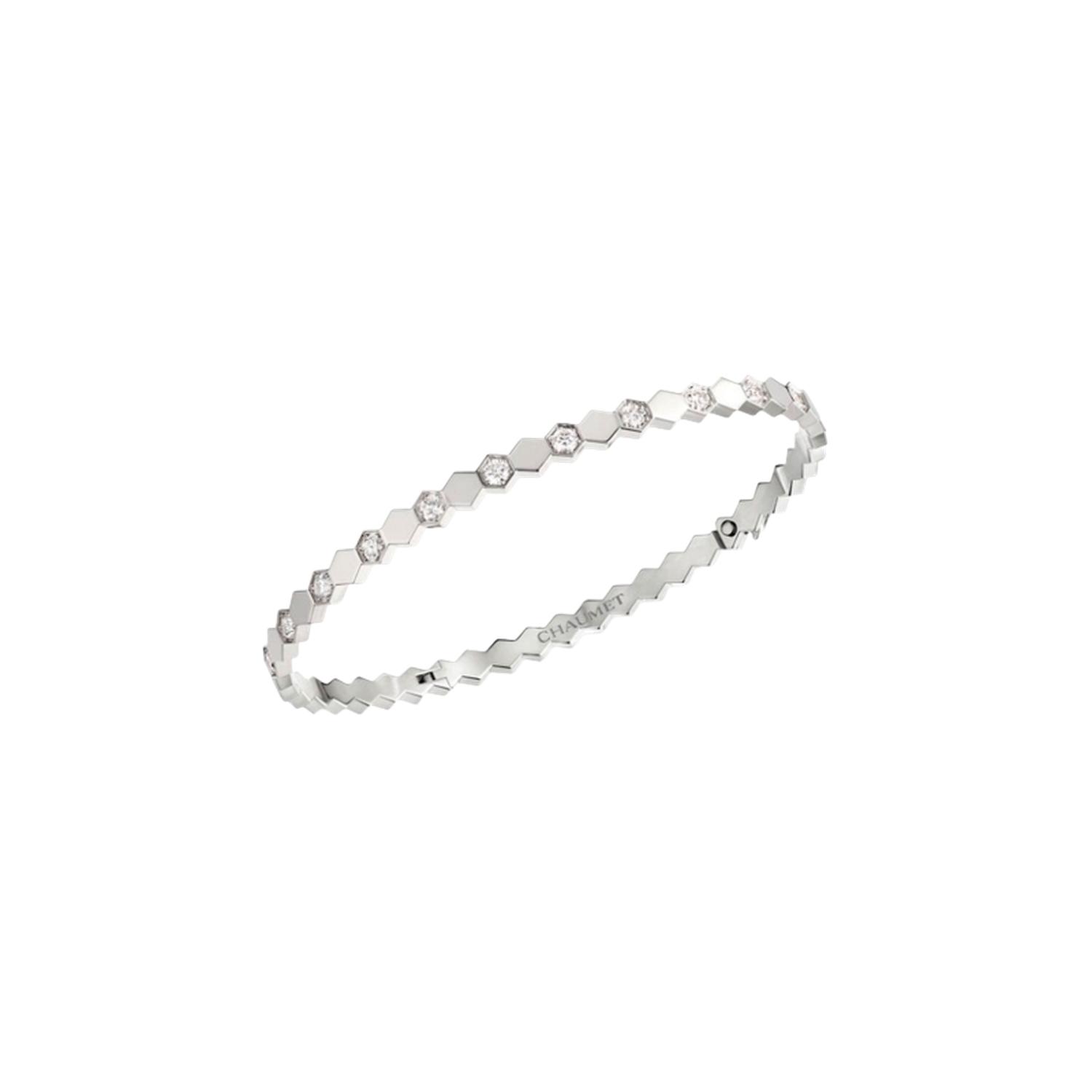 CHAUMET - 083436 - Bee My Love rigid bracelet in white gold and white diamonds