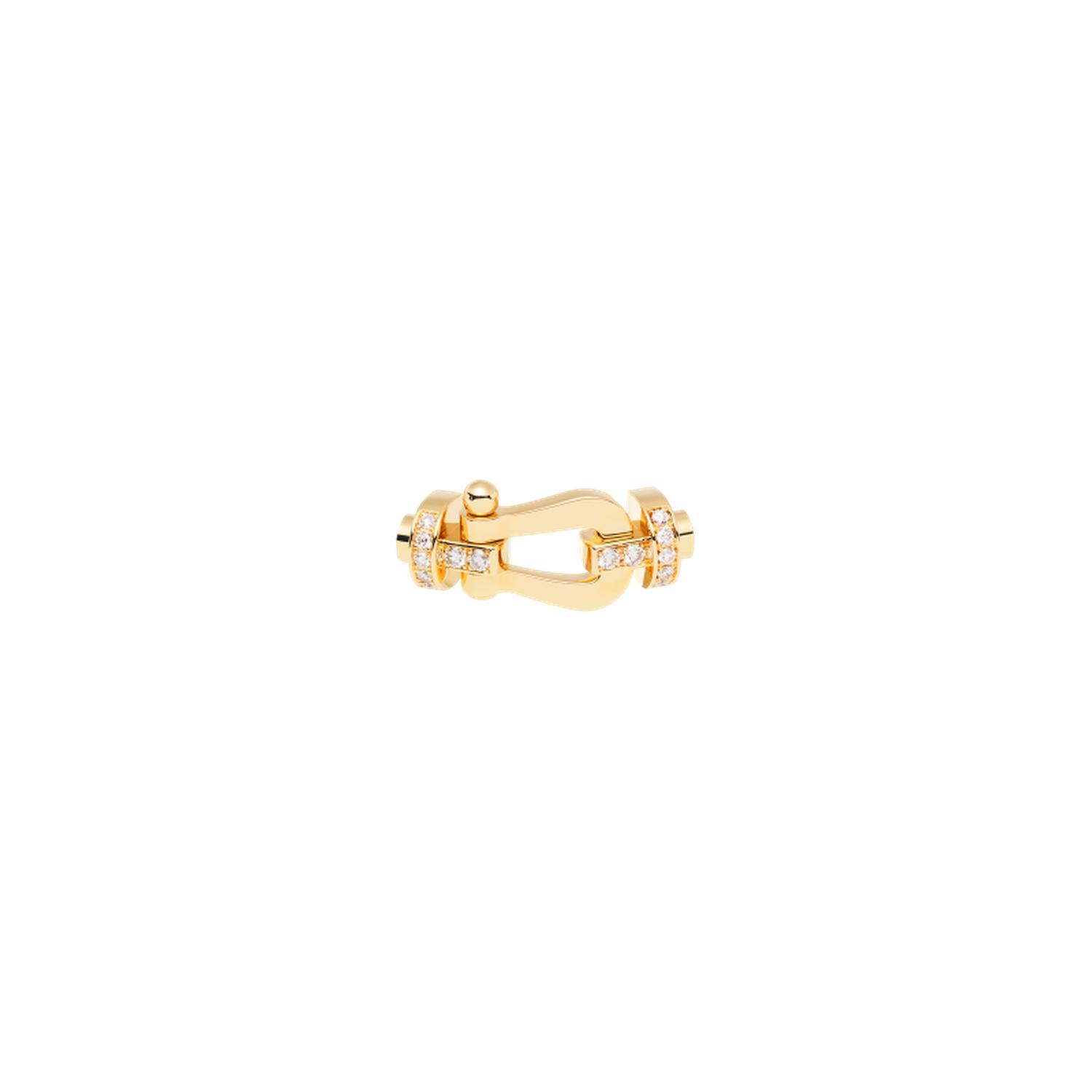 Fred - 0B0028 - FORCE 10 BUCKLE IN YELLOW GOLD AND DIAMONDS, LARGE MODEL