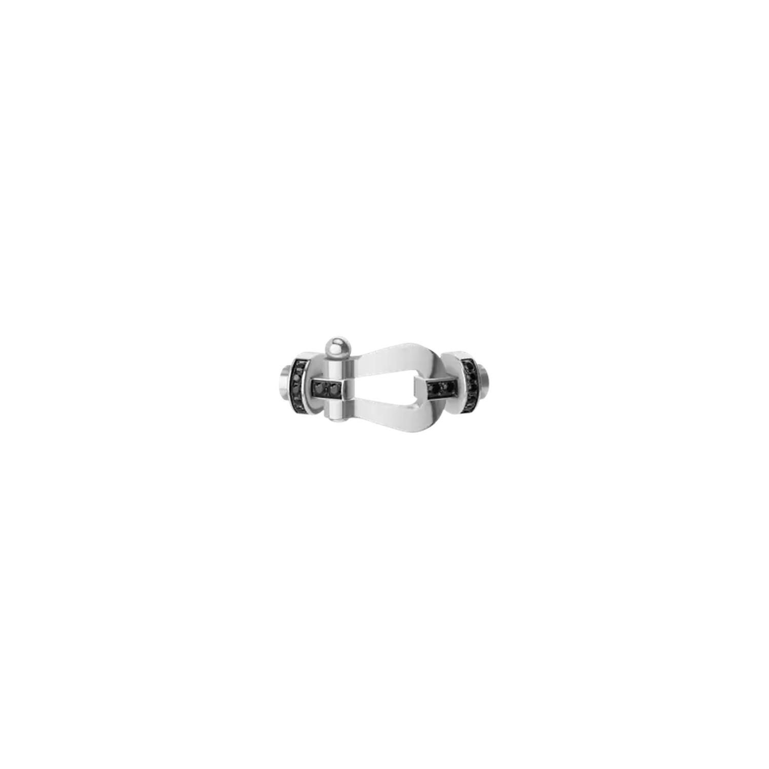 Fred - 0B0036 - FORCE 10 BUCKLE IN WHITE GOLD AND BLACK DIAMONDS, LARGE MODEL