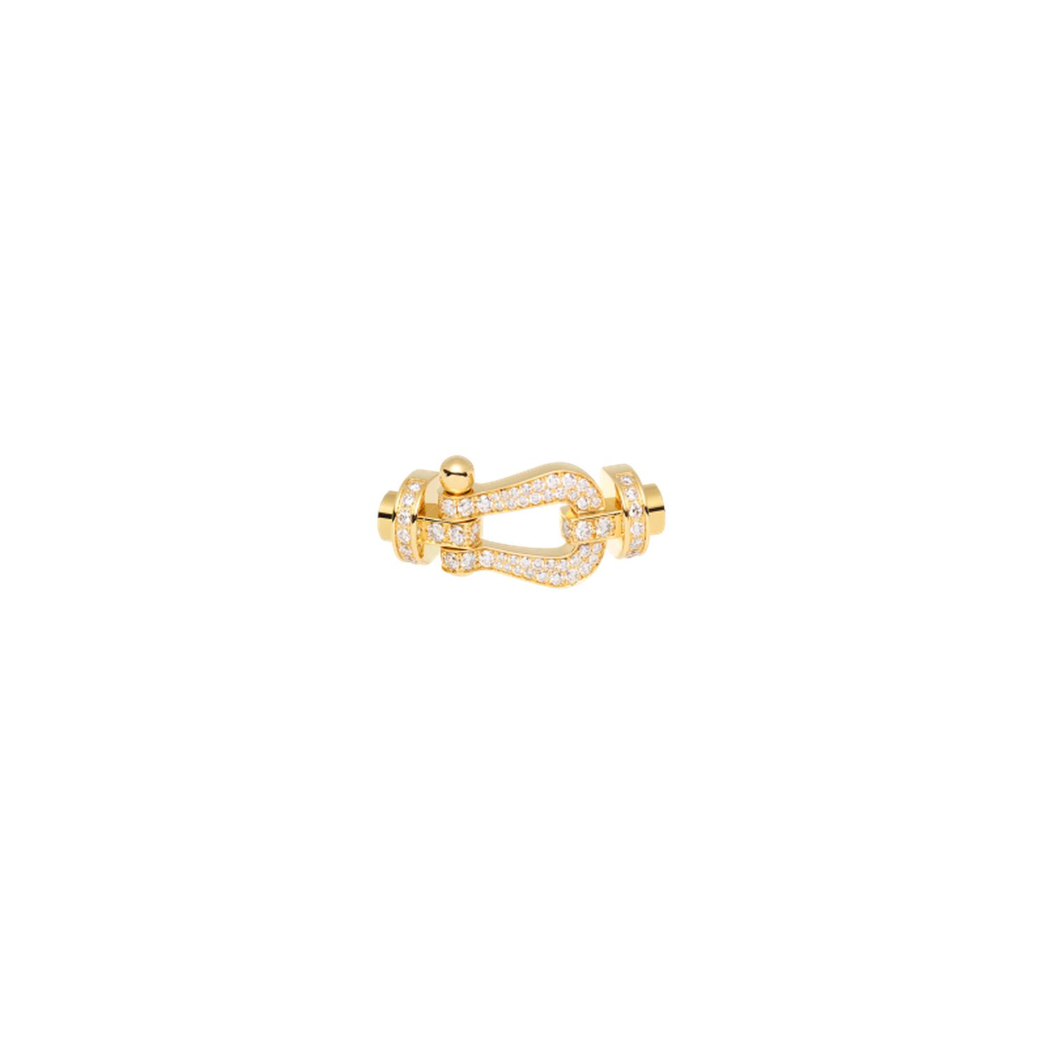 Fred - 0B0048 - FORCE 10 BUCKLE IN YELLOW GOLD AND DIAMONDS, LARGE MODEL