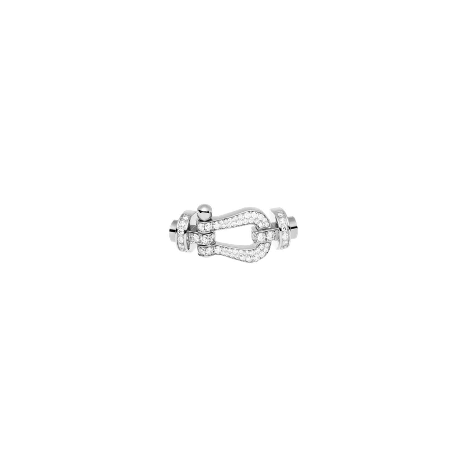Fred - 0B0050 - FORCE 10 BUCKLE IN WHITE GOLD AND DIAMONDS, LARGE MODEL