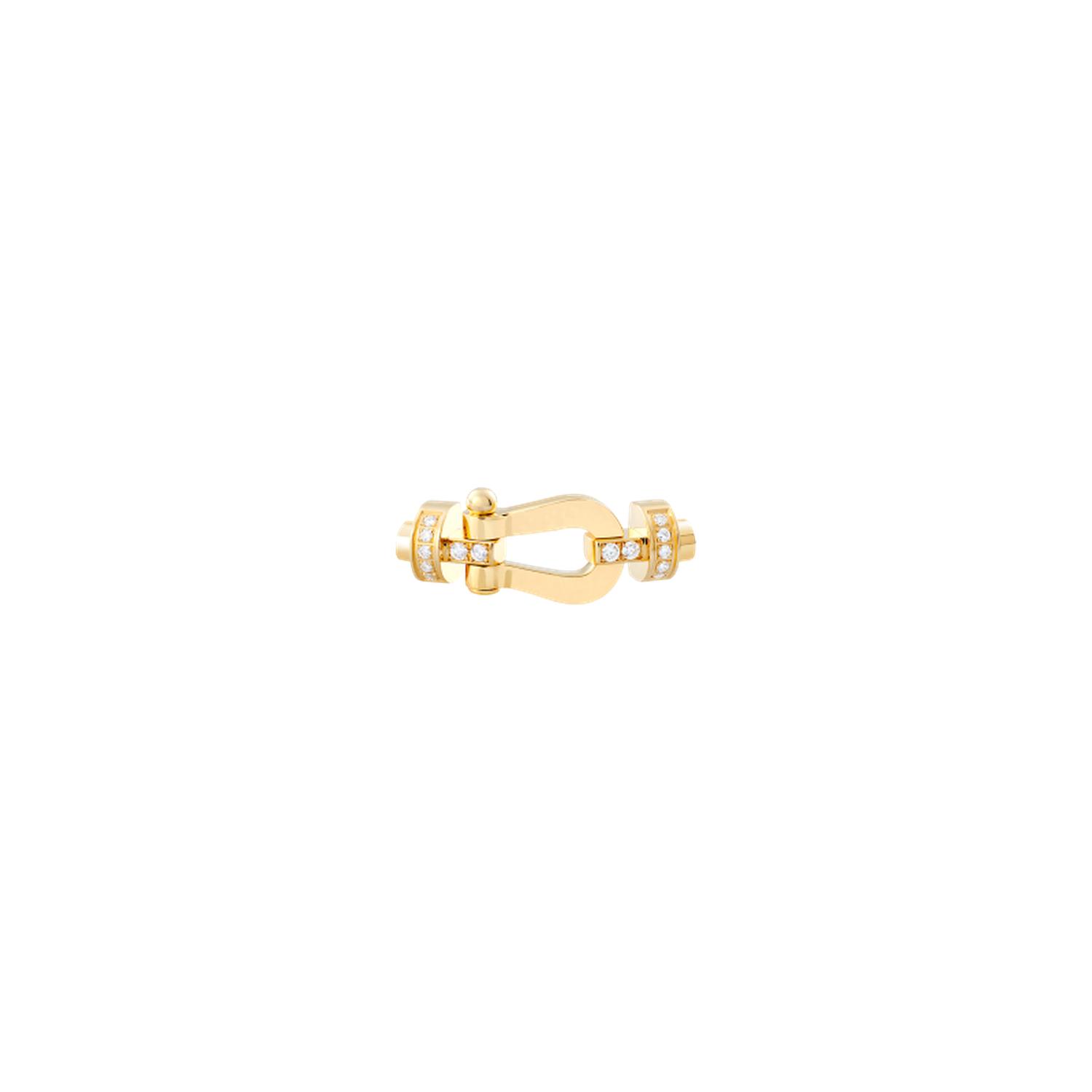 Fred - 0B0070 - FORCE 10 BUCKLE IN YELLOW GOLD AND DIAMONDS, MEDIUM MODEL