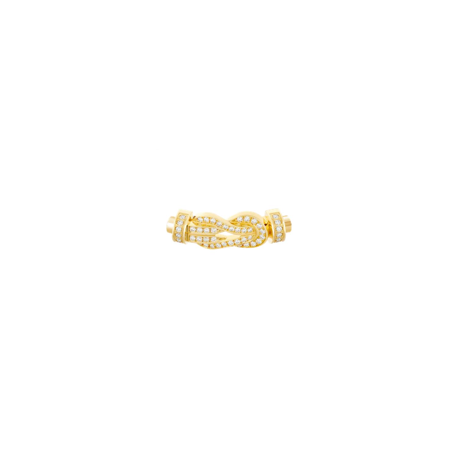 Fred - 0B0110 - CHANCE INFINIE BUCKLE IN YELLOW GOLD FULL PAVÉ WITH DIAMONDS, MEDIUM MODEL
