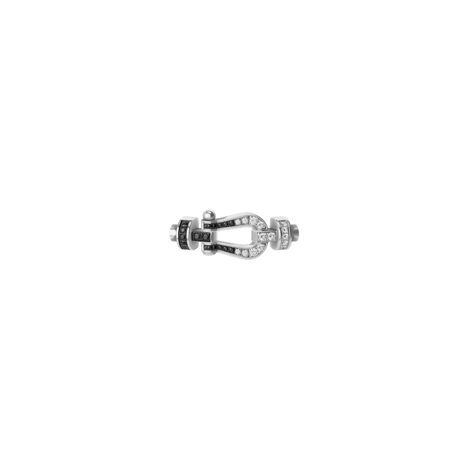 Fred - 0B0161 - FORCE 10 BUCKLE IN WHITE GOLD WITH WHITE DIAMONDS AND BLACK DIAMONDS MEDIUM MODEL