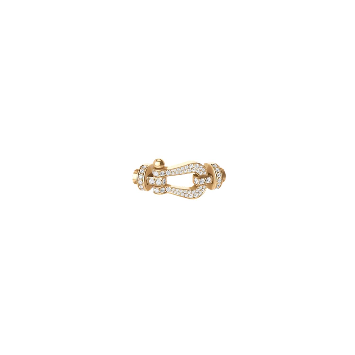 Fred - 0B0184 - FORCE 10 BUCKLE IN YELLOW GOLD AND DIAMONDS, LARGE MODEL