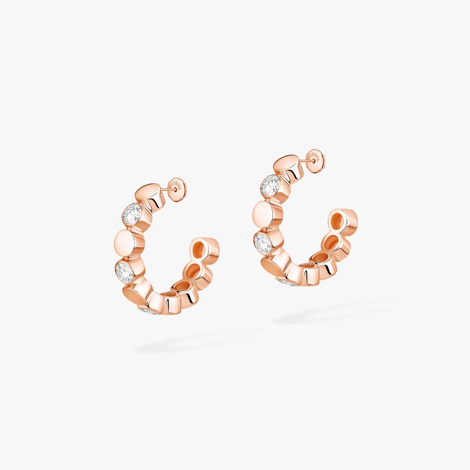 Messika - 13450-PG - D-Vibes Mini Hoop Earrings
