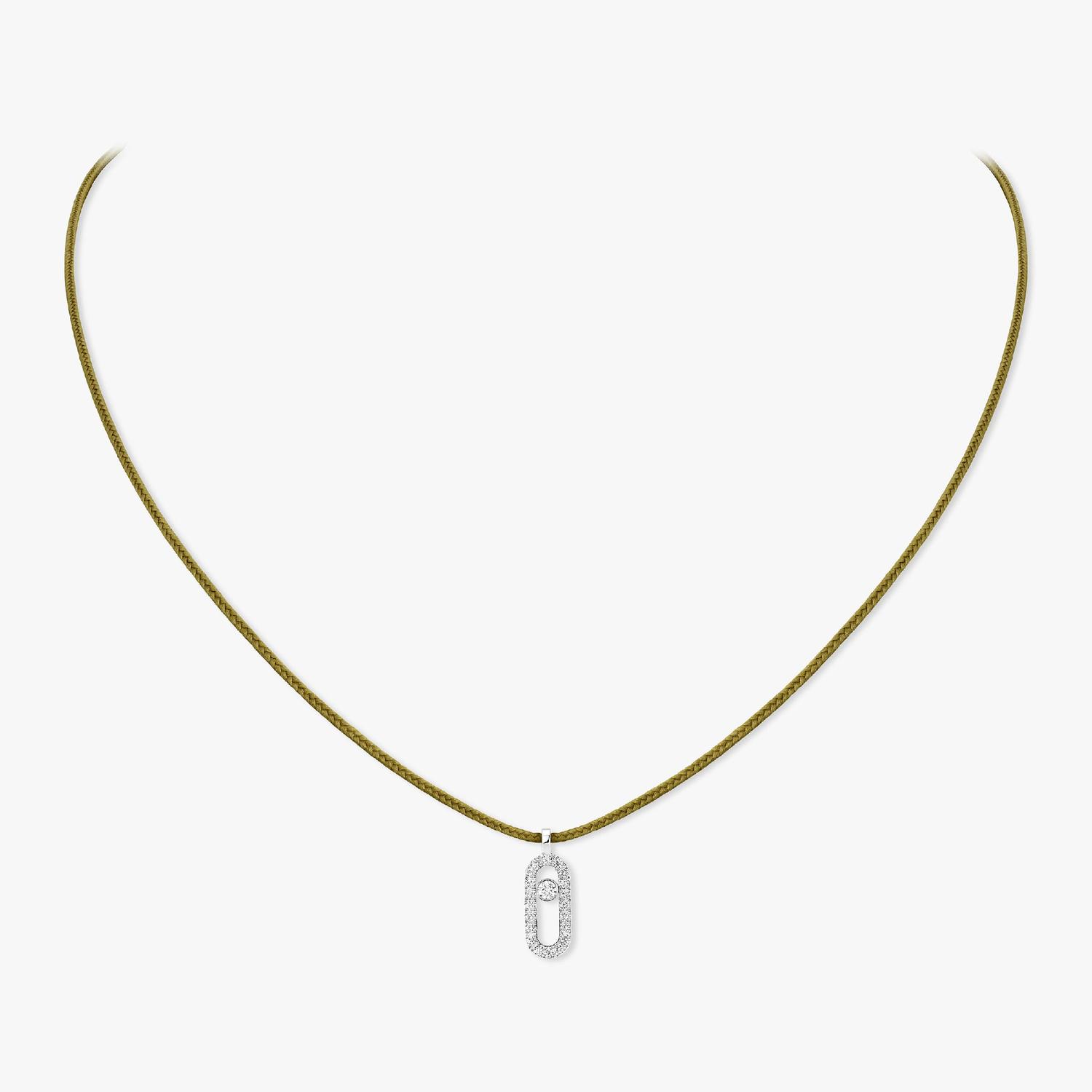 Messika - 14103-WG - CARE(S) Khaki Cord Pavé Necklace