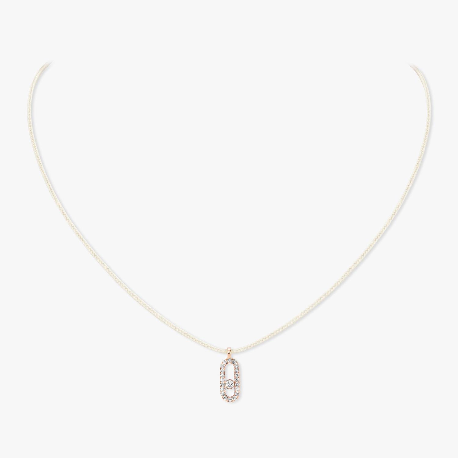Messika - 14104-PG - CARE(S) Cream Cord Pavé Necklace