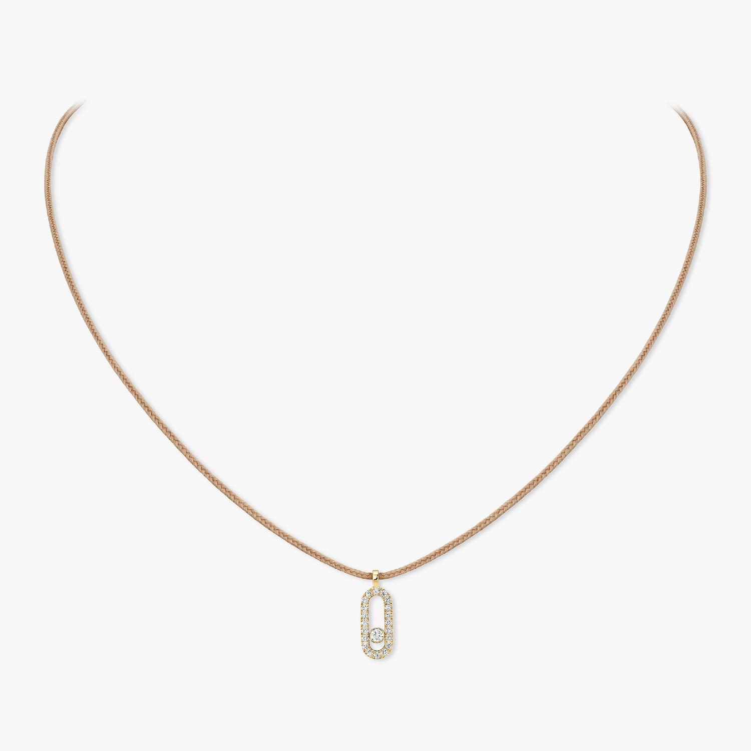 Messika - 14105-YG - CARE(S) Beige Cord Pavé Necklace