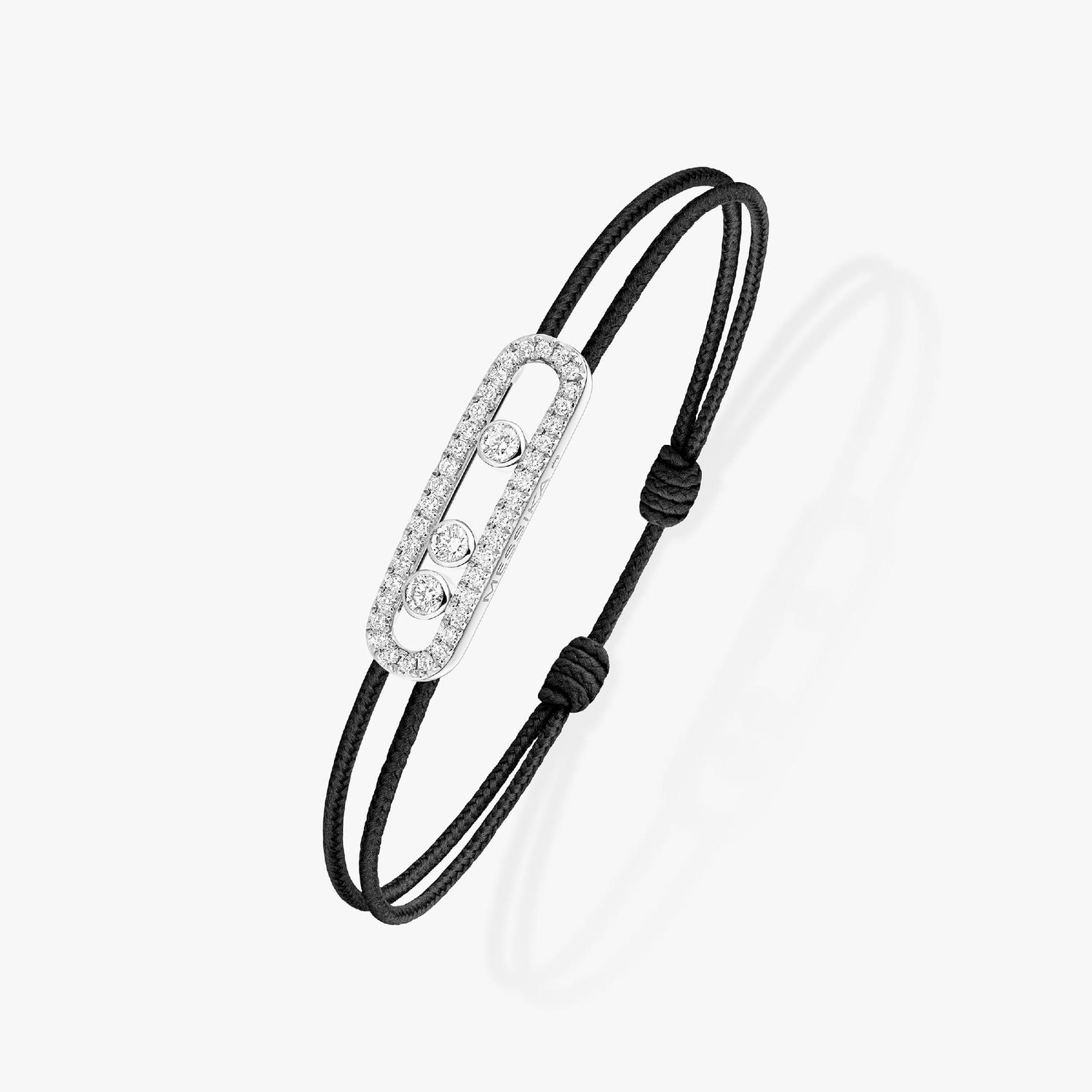 Messika - 14141-WG - CARE(S) Black Cord Pavé Bracelet