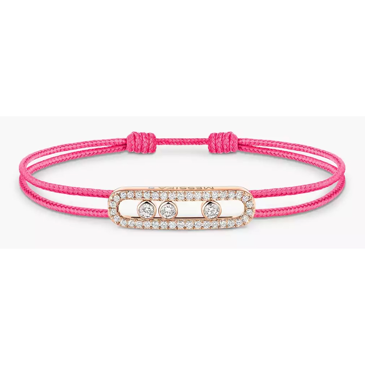 MESSIKA - 14654-PG - Pink CARE(S) Cord with Pavé - Rose Gold Diamond Bracelet