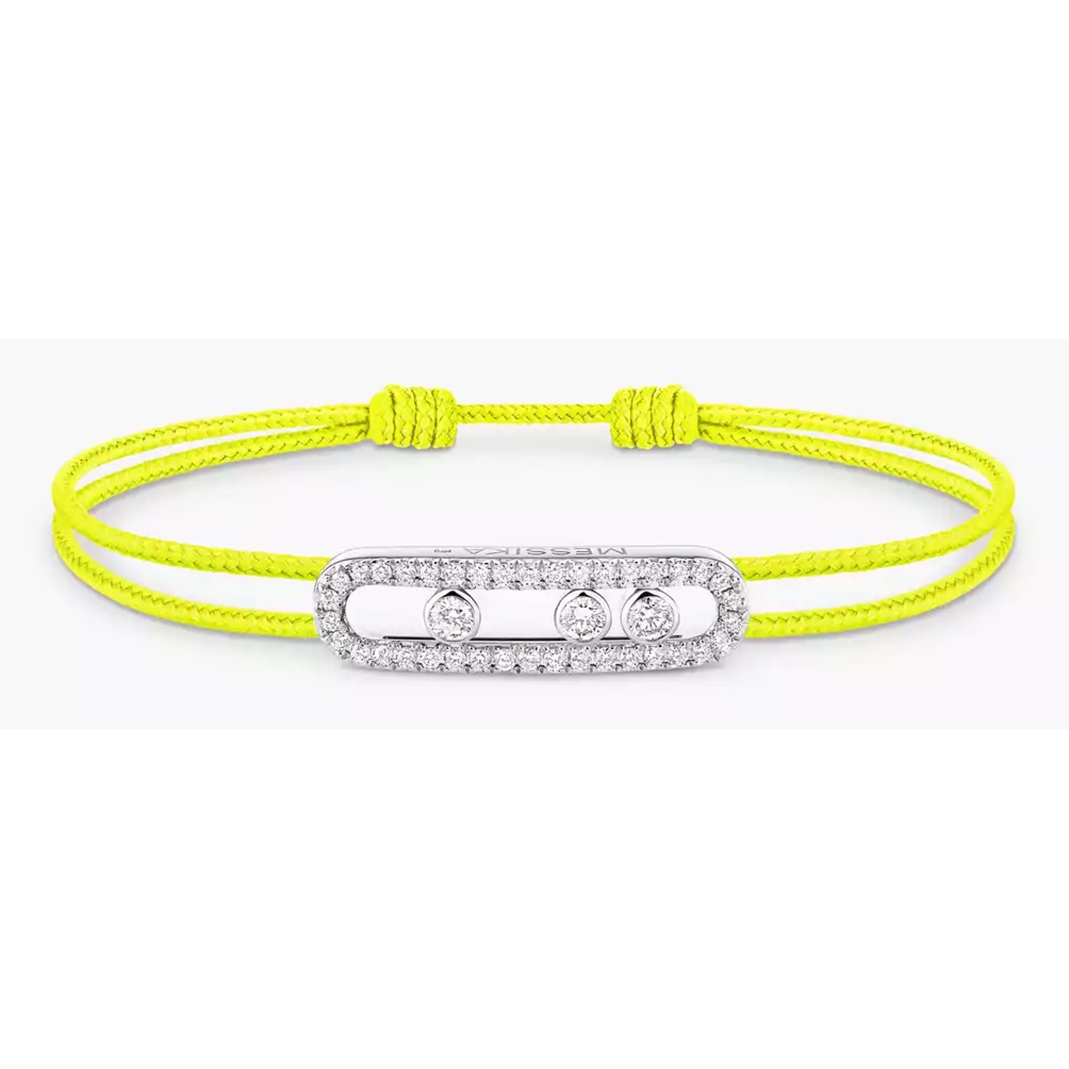 MESSIKA - 14655-WG - Yellow CARE(S) Cord with Pavé - White Gold Diamond Bracelet