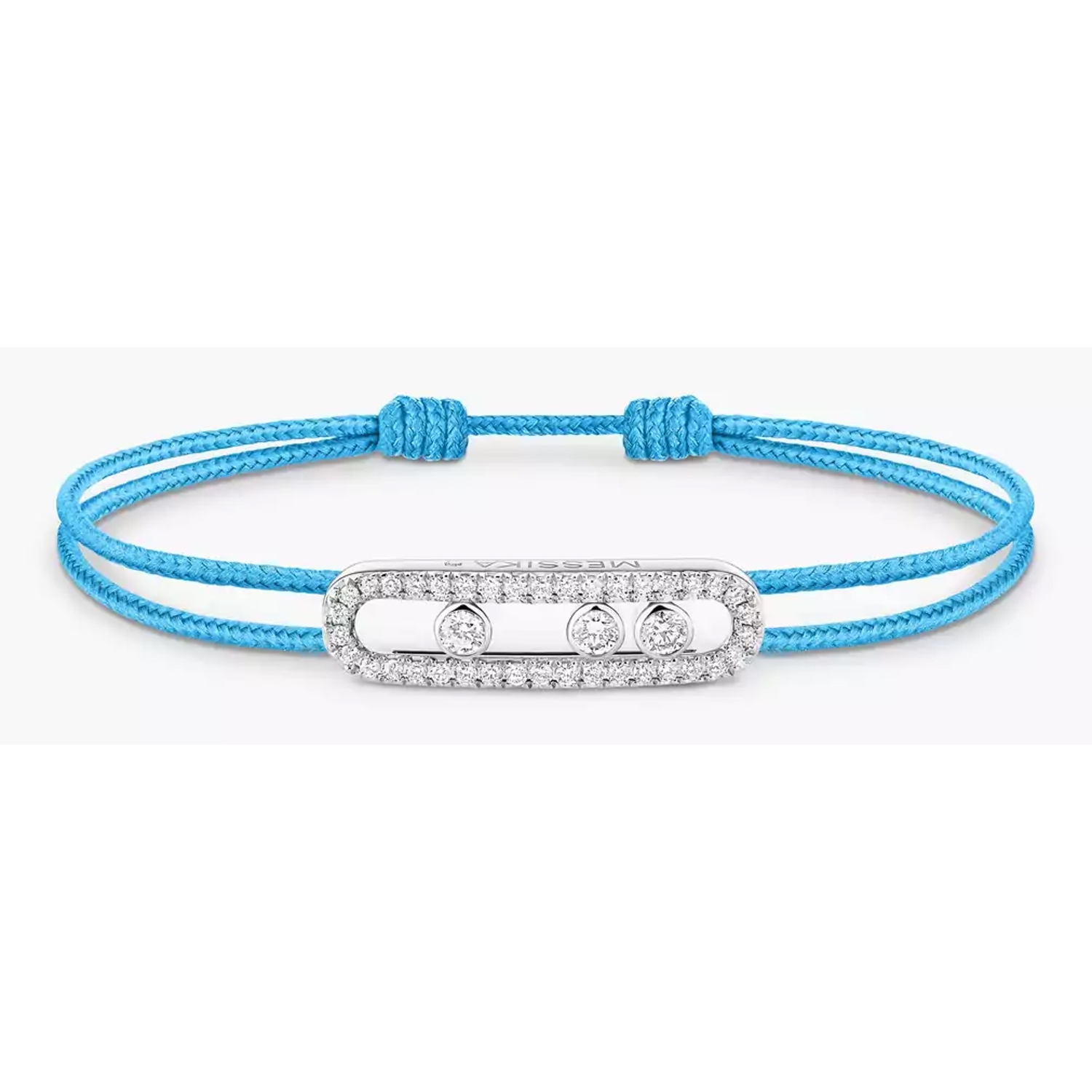 MESSIKA - 14657-WG - CARE(S) Blue Cord with Pavé - White Gold Diamond Bracelet