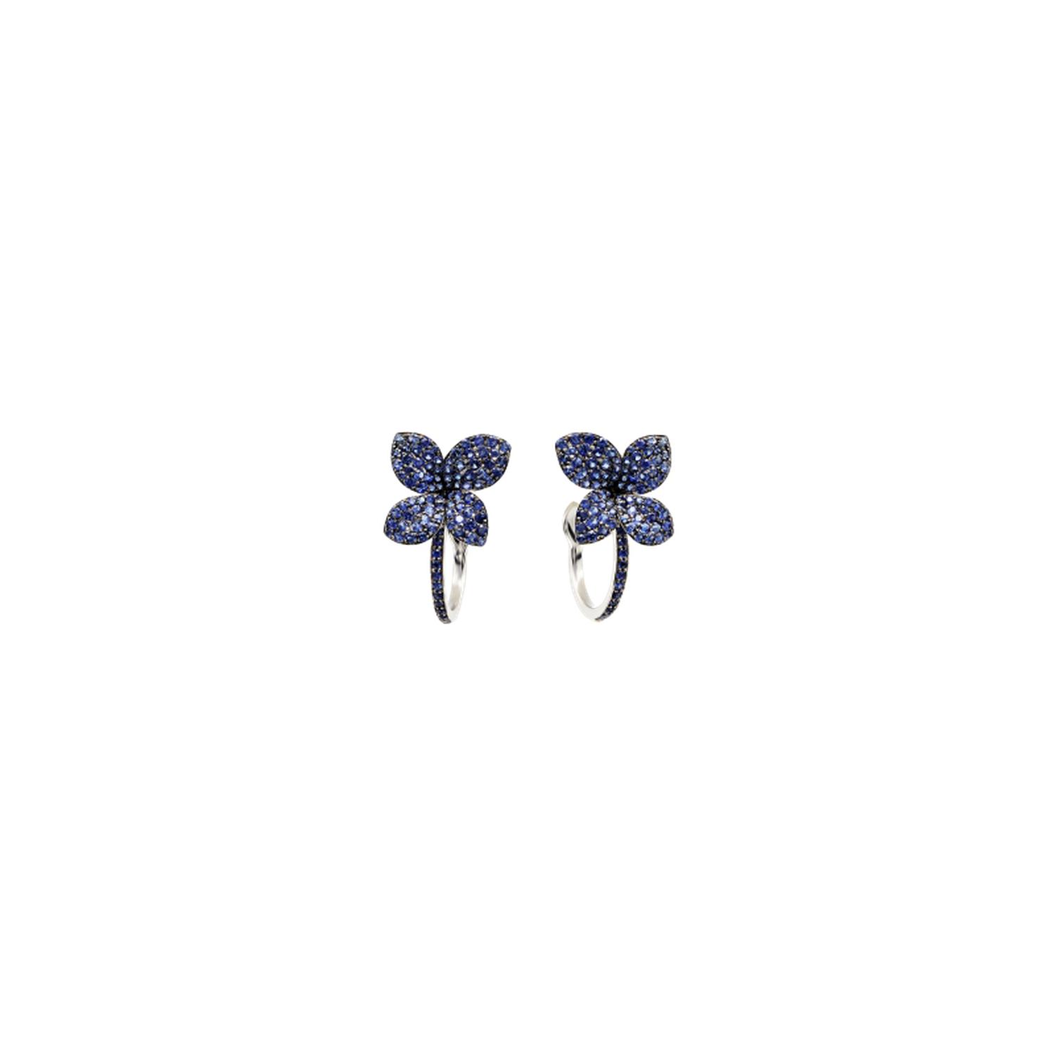 PASQUALE BRUNI - 16149BN - PETIT GARDEN EARRINGS IN WHITE GOLD AND BLUE SAPPHIRE PAVÉ