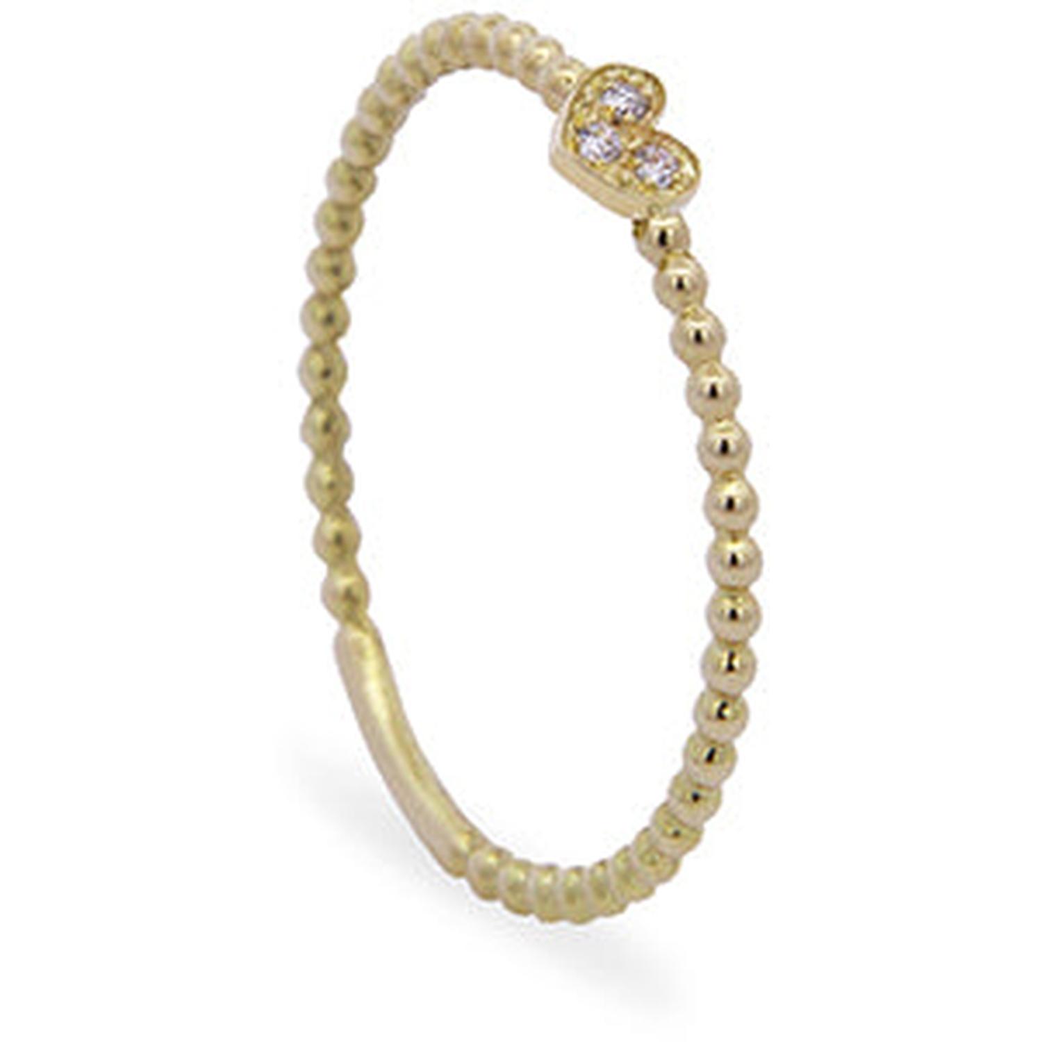 Rue Des Mille - 18KAND02 - Heart-Shaped Band Ring with Lab-Grown Diamonds - 18KT Gold