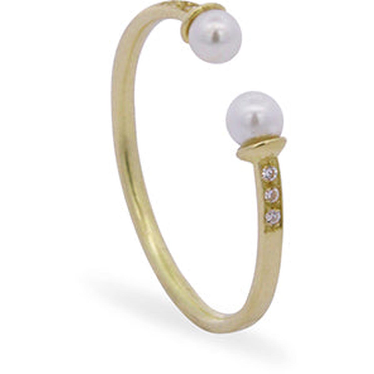 Rue Des Mille - 18KAND04 - Contrariè ring with pearls and Lab-Grown diamonds - 18KT gold