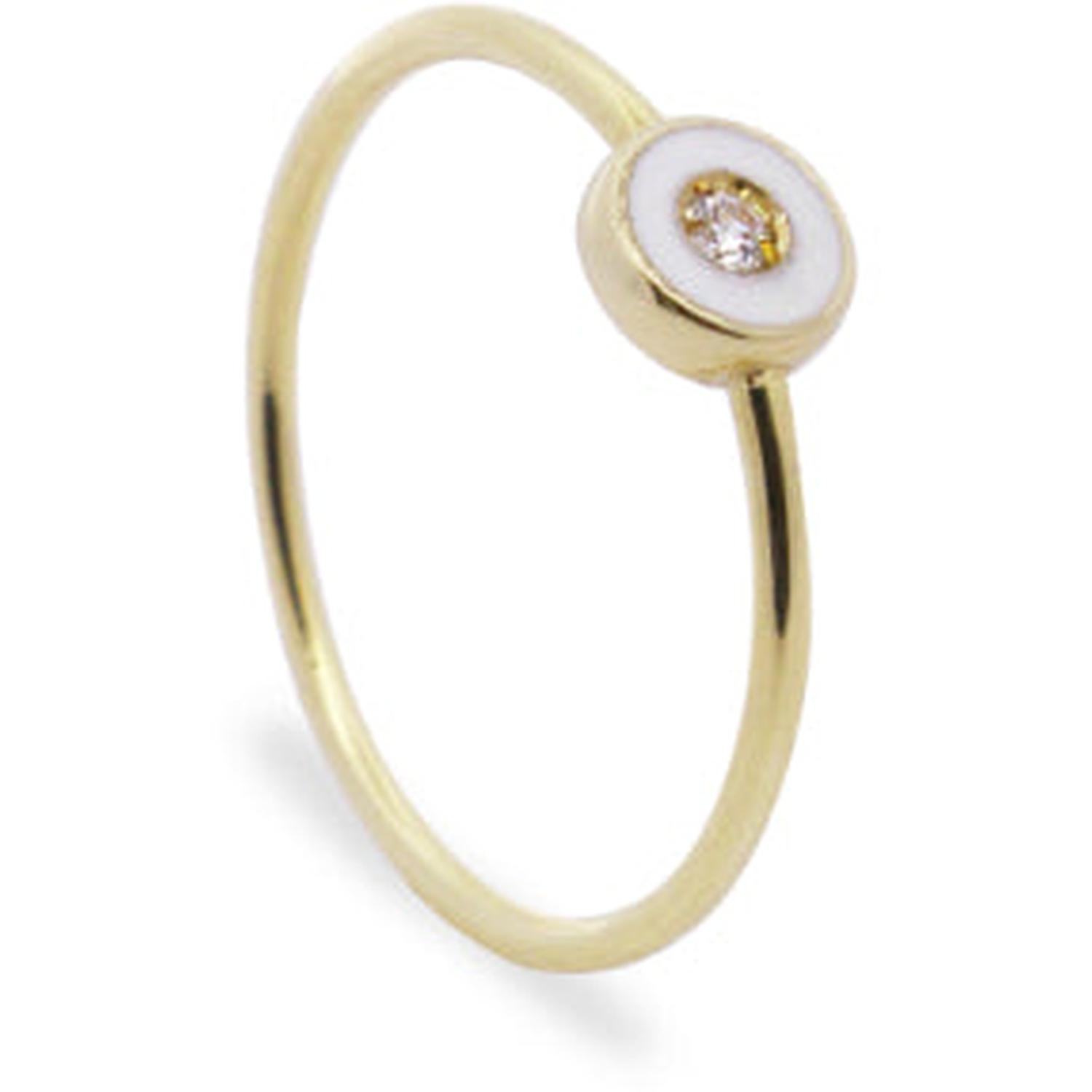 Rue Des Mille - 18KAND07 - White Diamond DOT and Lab Grown Diamond Band Ring - 18KT GOLD