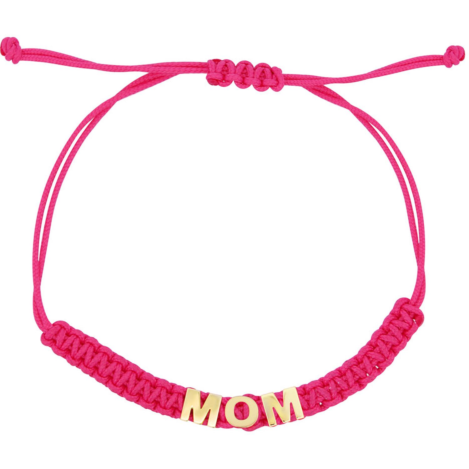 Rue Des Mille - 18KBR073LMOM - MOM Pink Fabric Bracelet - 18KT GOLD