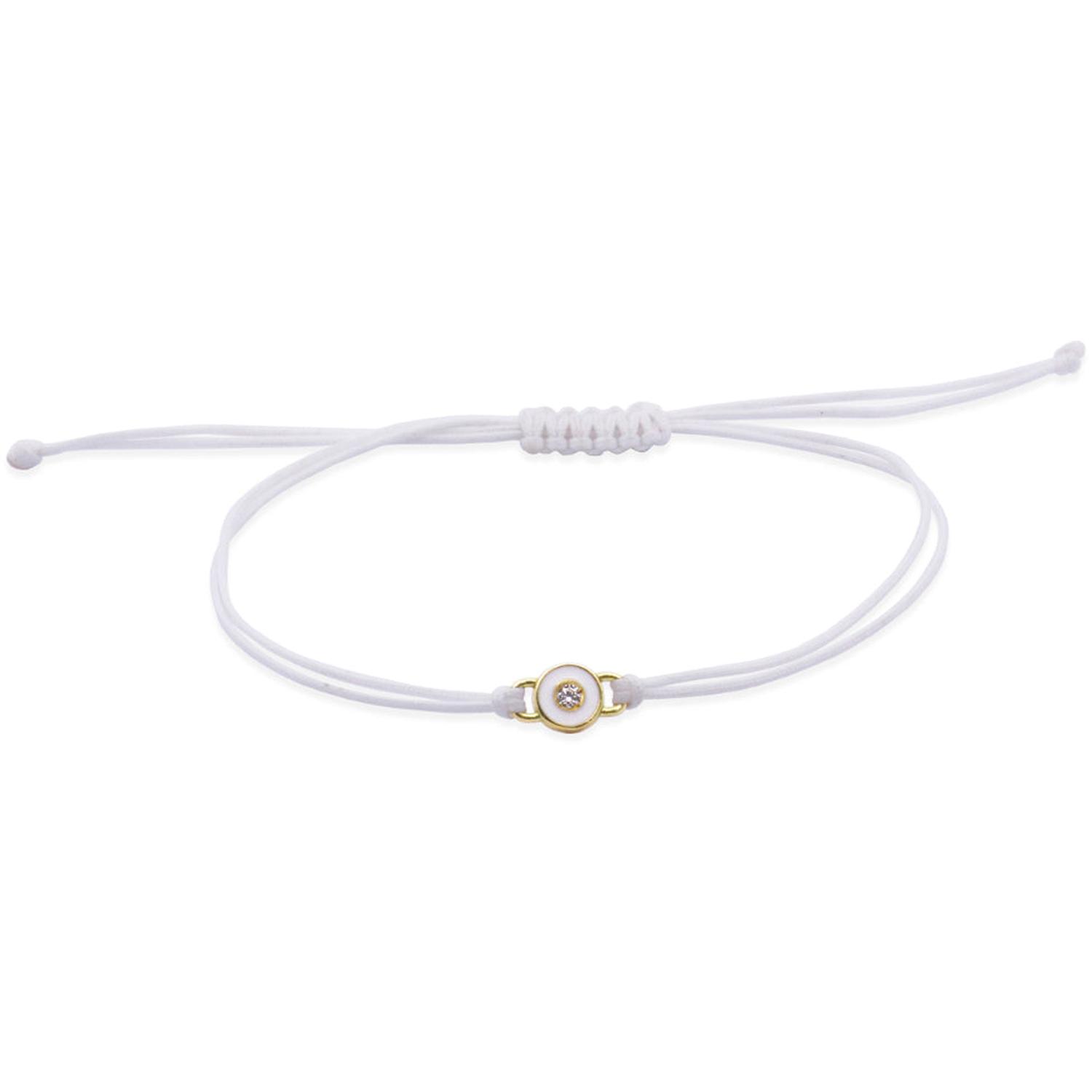 Rue Des Mille - 18KBRD04 - White Diamond Dot Woven Bracelet with Lab Grown Diamonds - 18KT Gold