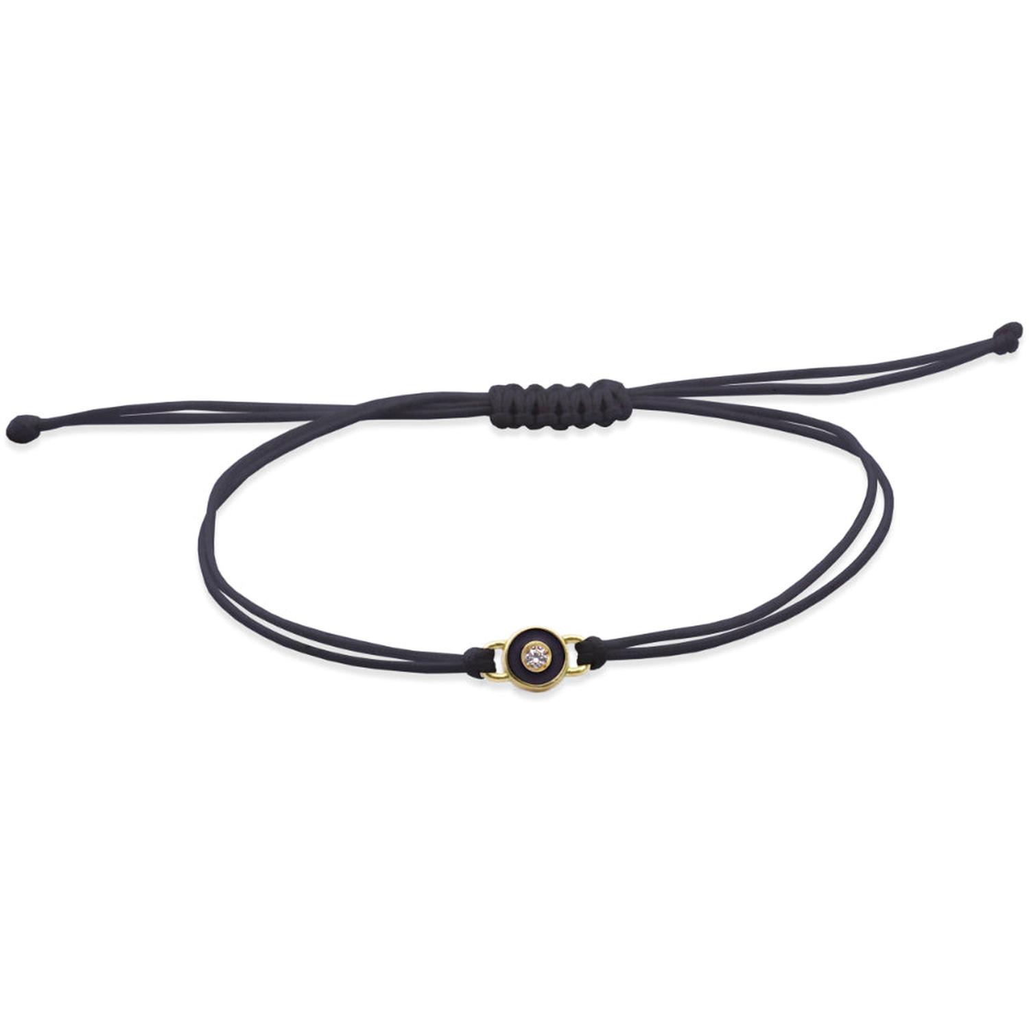 Rue Des Mille - 18KBRD05 - Black Diamond Dot Woven Bracelet with Lab Grown Diamonds - 18KT Gold