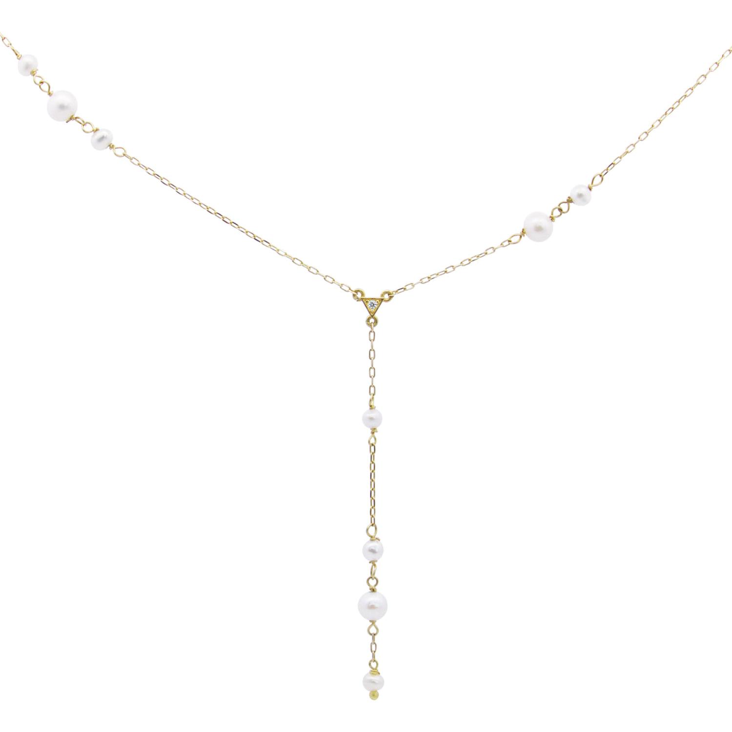 Rue Des Mille - 18KGRD3CAST - Rosary necklace with mini pearls - 18KT gold
