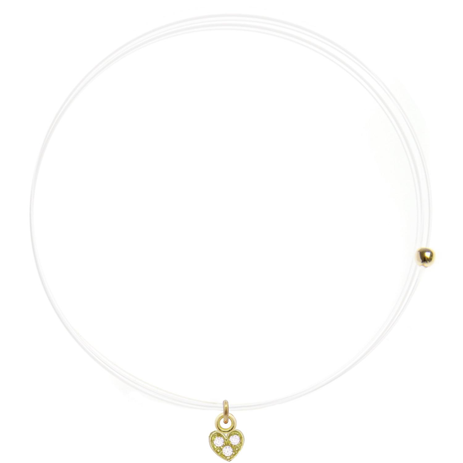 Rue Des Mille - 18KGRLNZDCUO - Lenza Choker with Heart and Lab-Made Diamonds - 18KT Gold