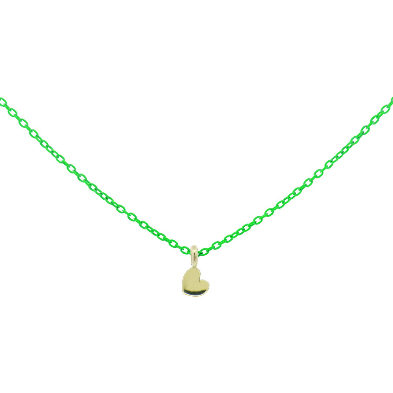 Rue Des Mille - 18KGRV06 - Fluorescent Green Heart Necklace - 18KT Gold