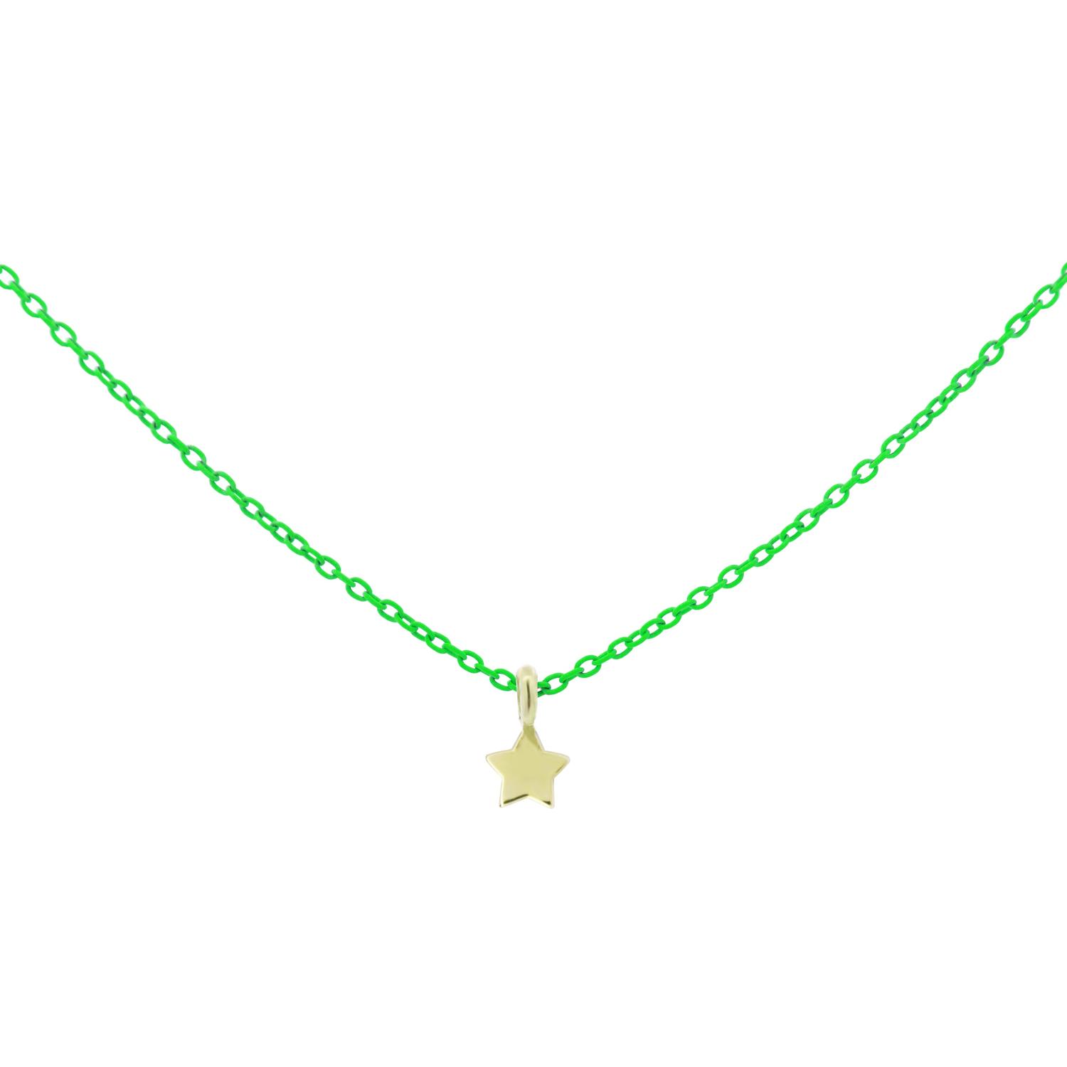 Rue Des Mille - 18KGRV07 - Fluorescent Green Star Choker - 18KT GOLD