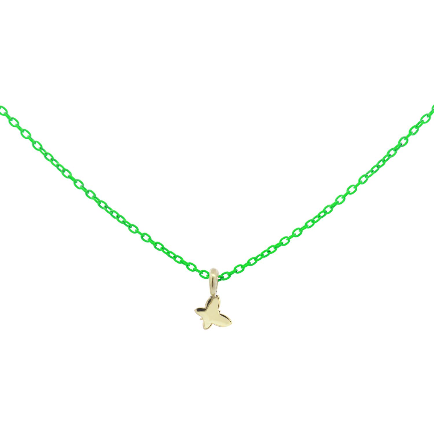 Rue Des Mille - 18KGRV08 - Fluorescent Green Butterfly Choker - 18KT GOLD