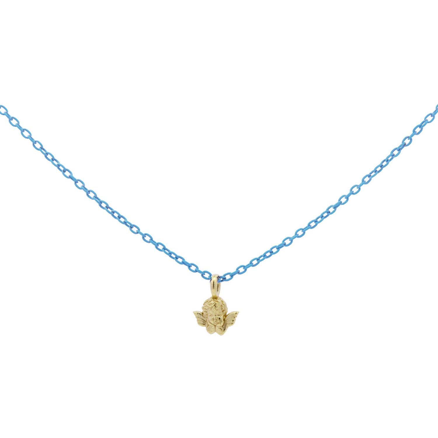 Rue Des Mille - 18KGRV14 - Pastel Blue Angel Necklace - 18KT GOLD