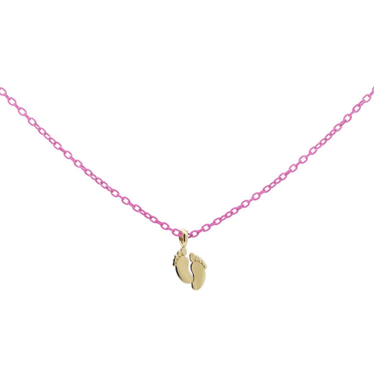 Rue Des Mille - 18KGRV16 - Pastel Pink Baby Feet Choker - 18KT GOLD