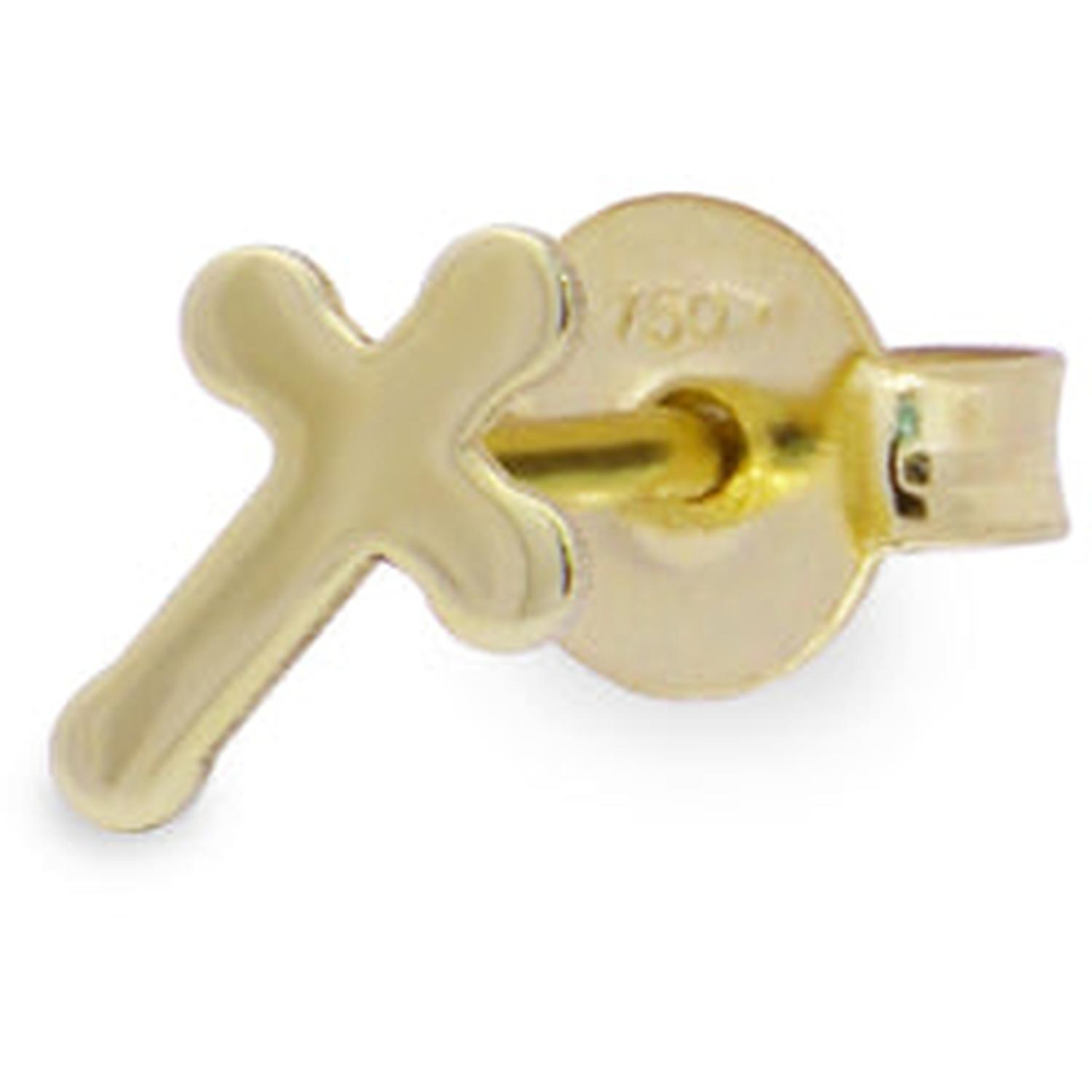 Rue Des Mille - 18KORLOBCRO - Single cross lobe earring - 18KT GOLD