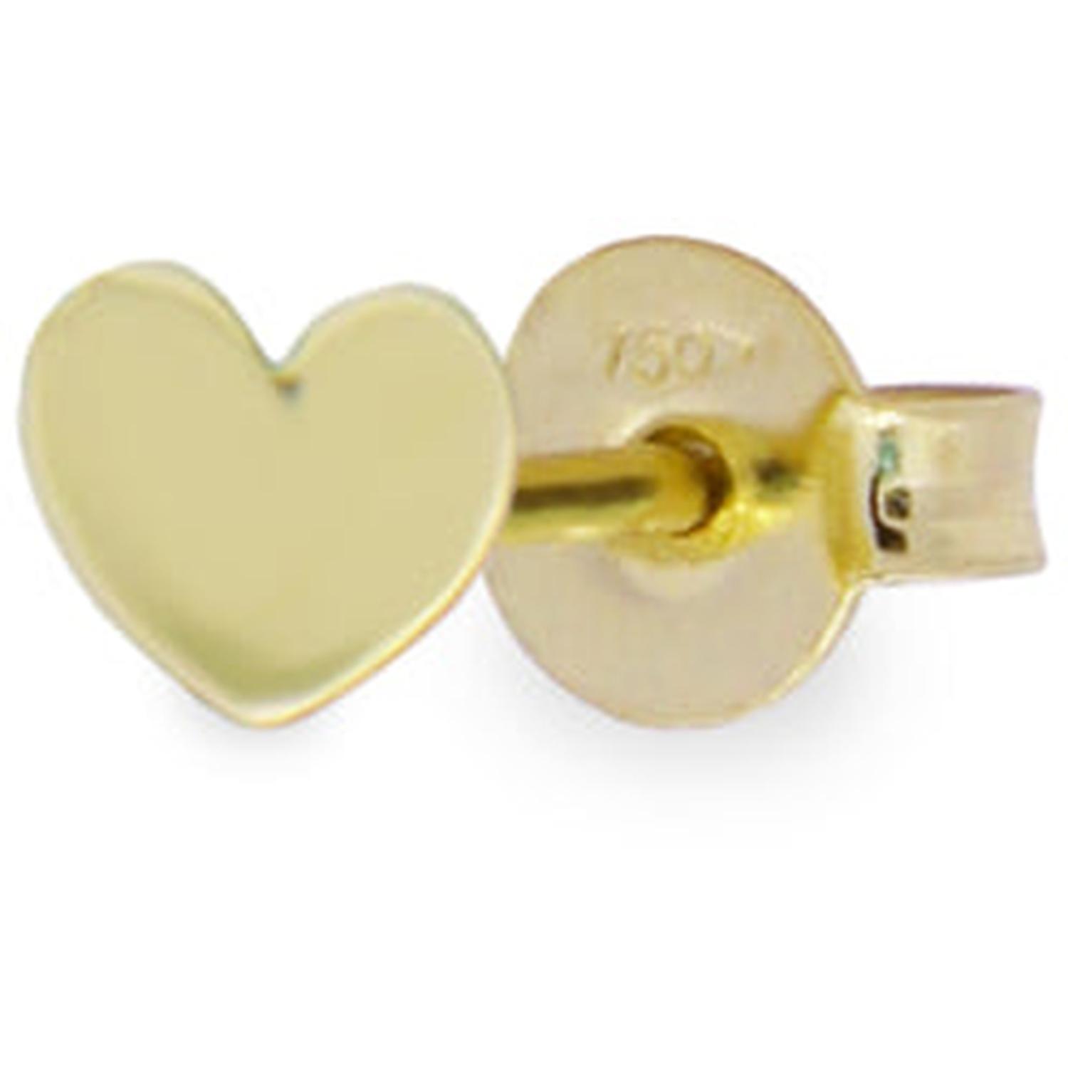 Rue Des Mille - 18KORLOBCUO - Single heart lobe earring - 18KT GOLD