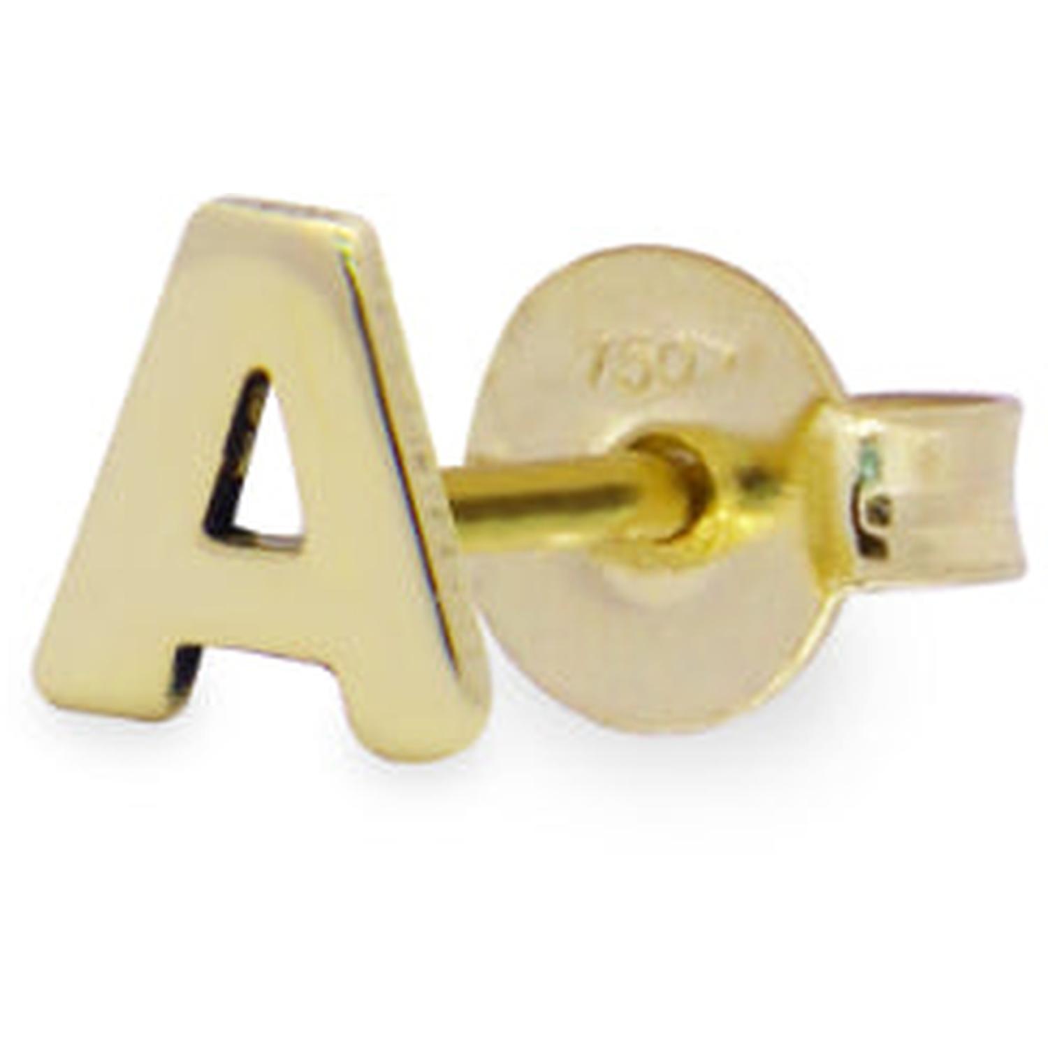 Rue Des Mille - 18KORLOBINIZA - Single letter lobe earring - 18KT GOLD