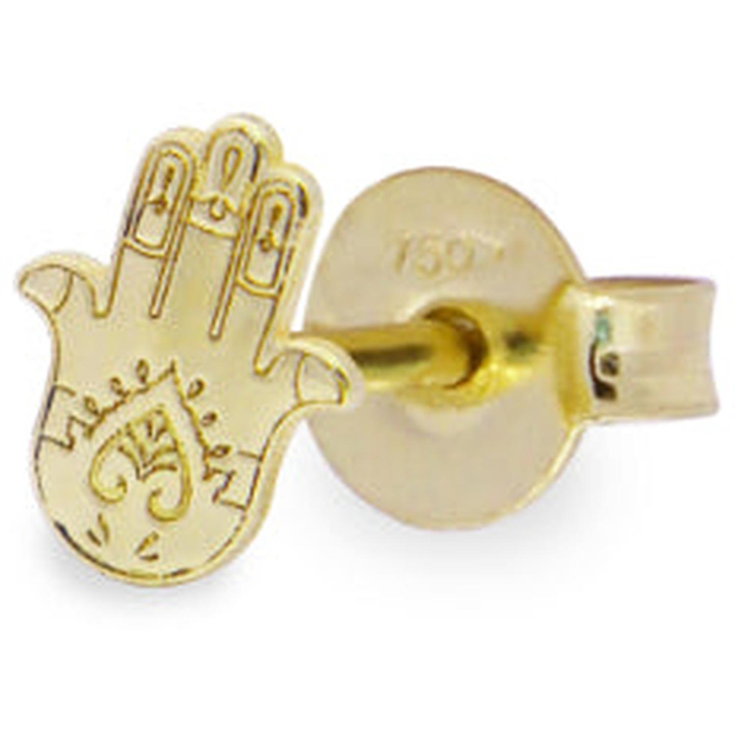 Rue Des Mille - 18KORLOBMAN - Single earring with hand of Fatima lobe - 18KT GOLD
