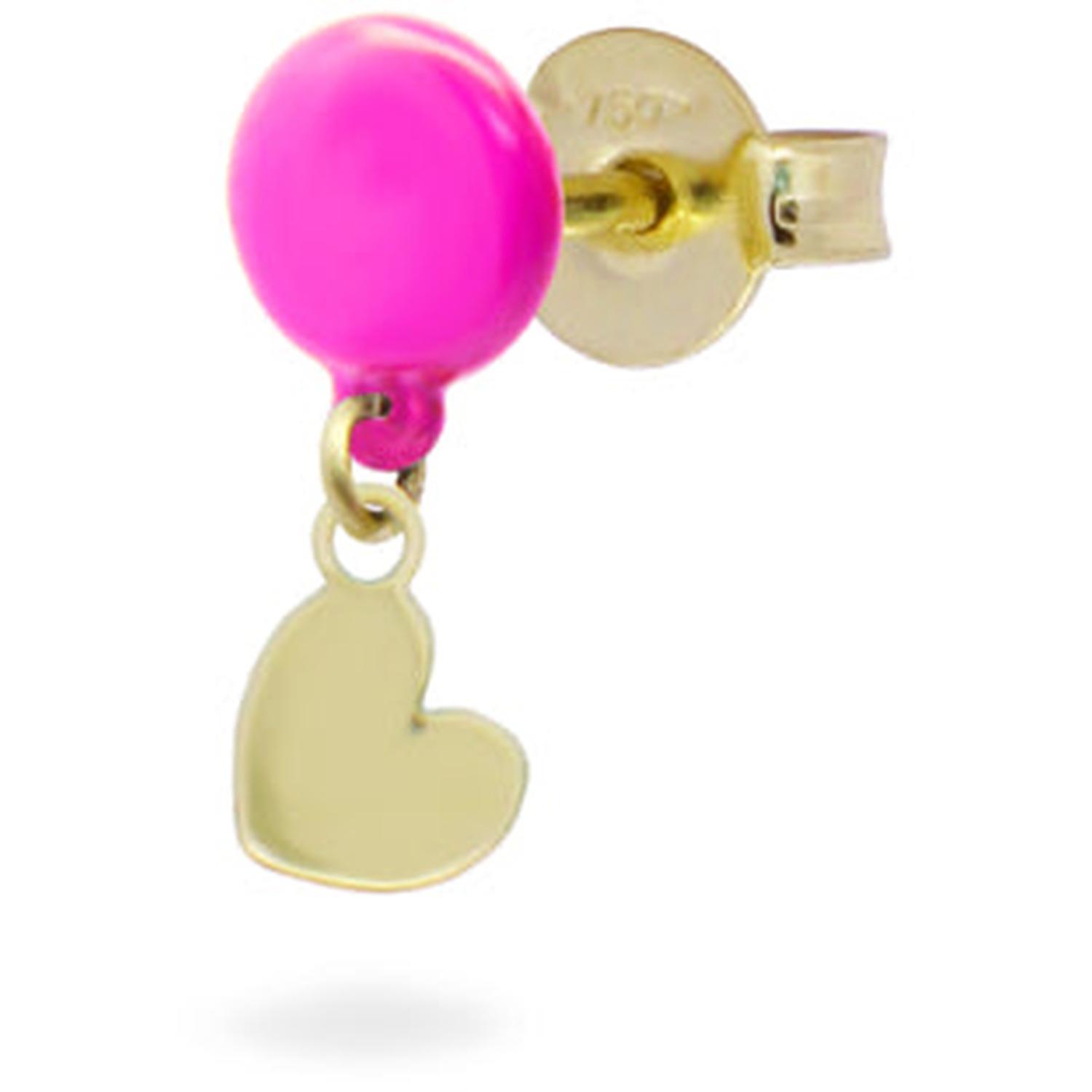 Rue Des Mille - 18KORVK1M2CUO - Single Earring Heart Button Paint - 18KT GOLD