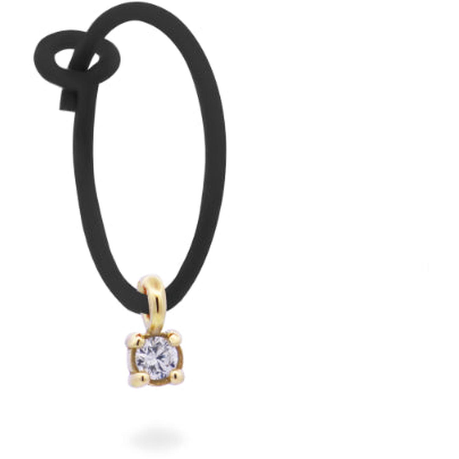 Rue Des Mille - 18KORVK8DCAST - Single Hoop Earring with Lab-Made Diamonds - 18KT Gold