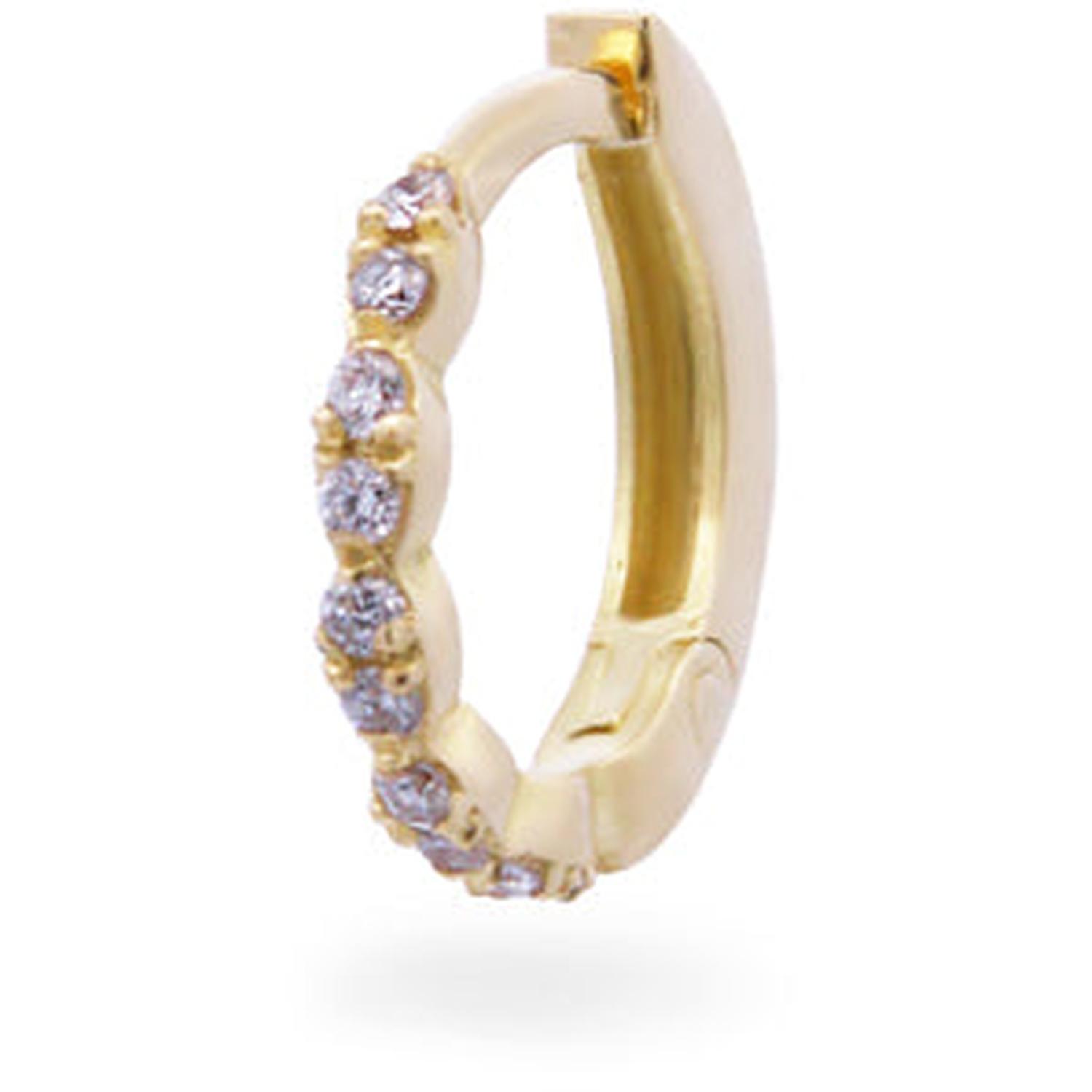 Rue Des Mille - 18KPRD07 - Mini Helix Hoop Piercing with Lab-Grown Diamonds - 18KT Gold