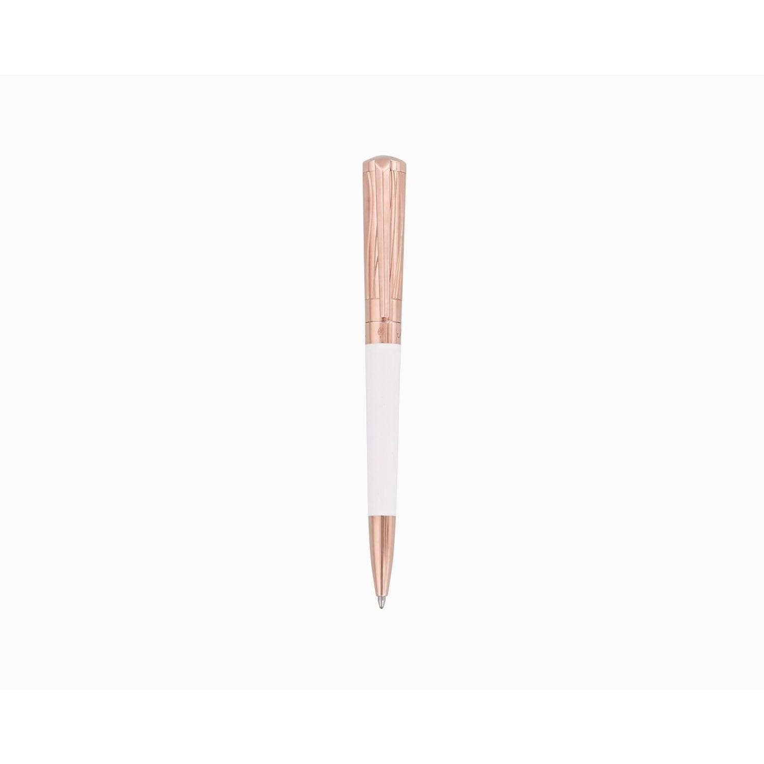 DUPONT - 465398 - Penna A Sfera Liberté Lacca Bianca / Oro Rosa