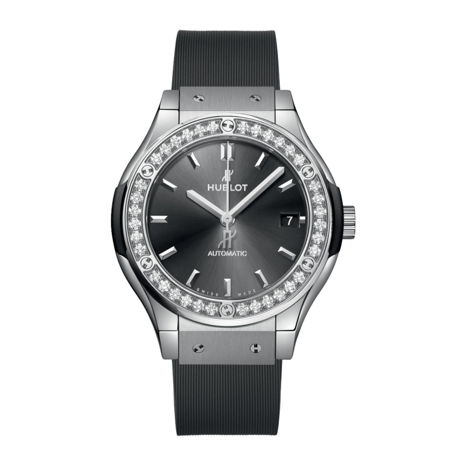 HUBLOT - 565.NX.7071.RX.1204 -  CLASSIC FUSION RACING GREY TITANIUM DIAMONDS 38 MM