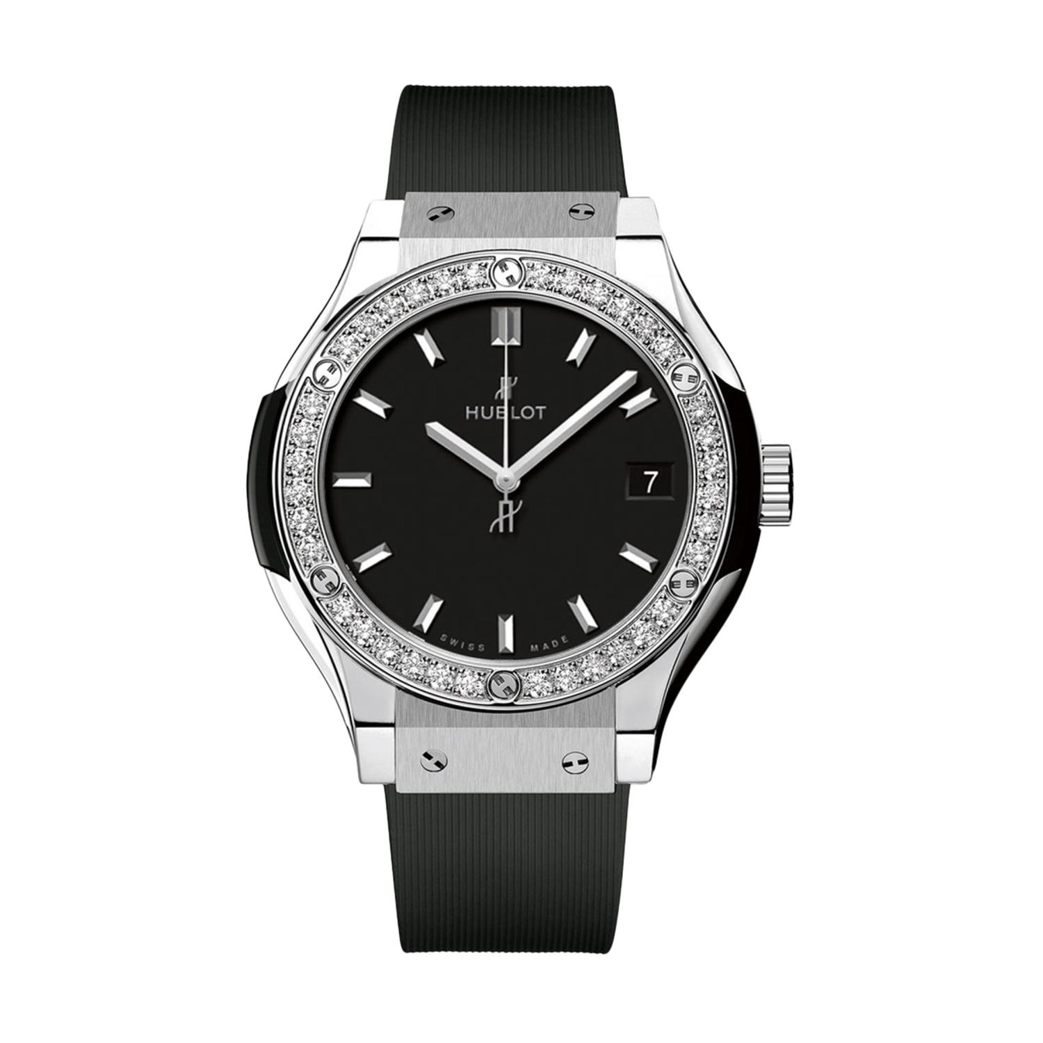 HUBLOT - 581.NX.1470.RX.1104 -  CLASSIC FUSION TITANIUM DIAMONDS 33 MM
