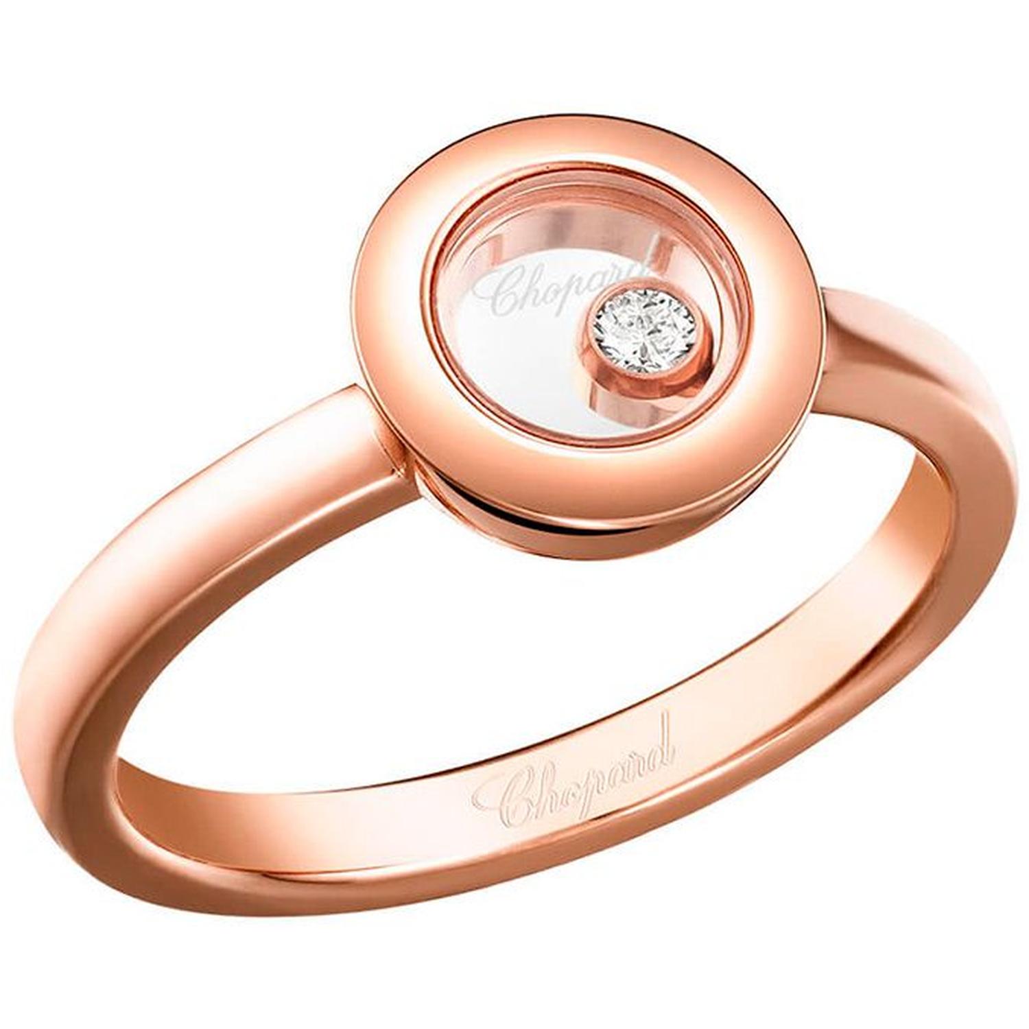 CHOPARD - 82A017-5110 - Happy Diamonds Icons Rose Gold Diamond Ring 82A017-5110