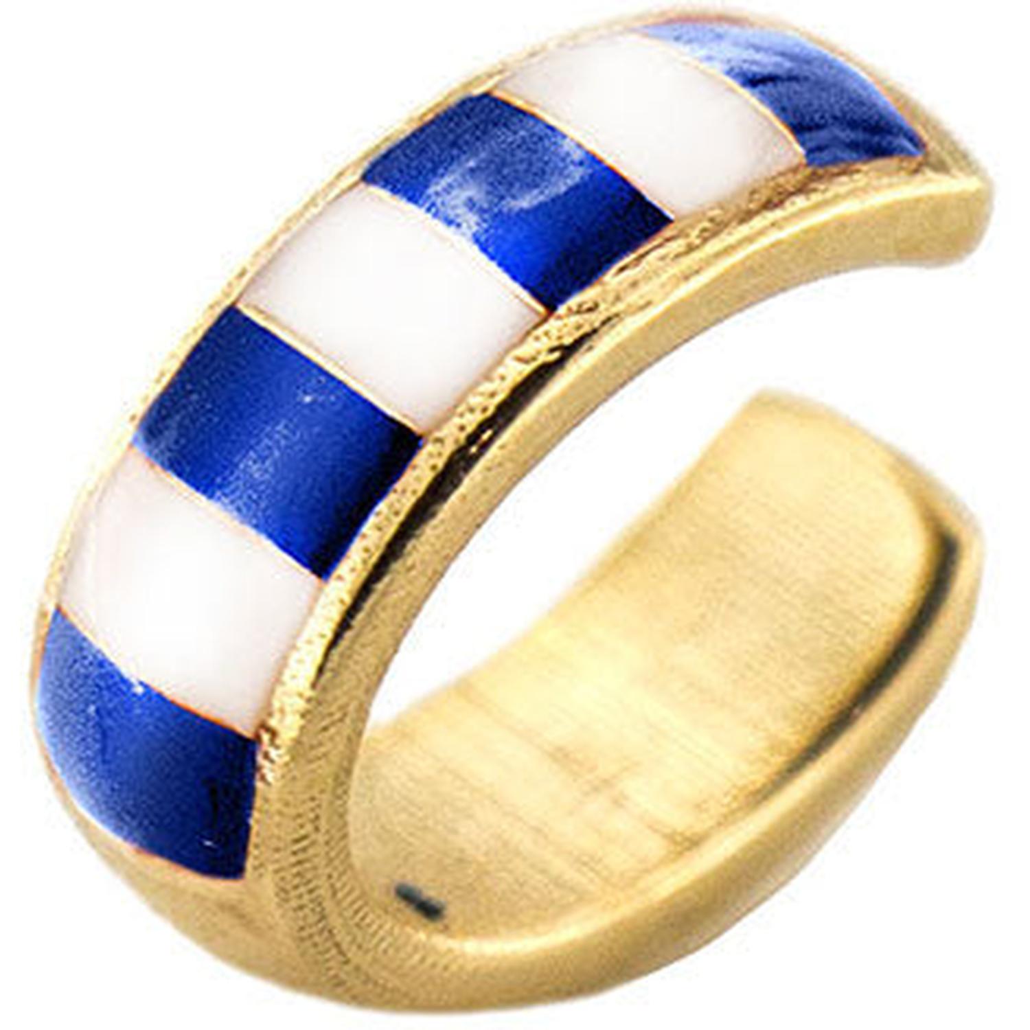 Rue Des Mille - Donna - AEEARB - Earcuff - Smalto righe blu