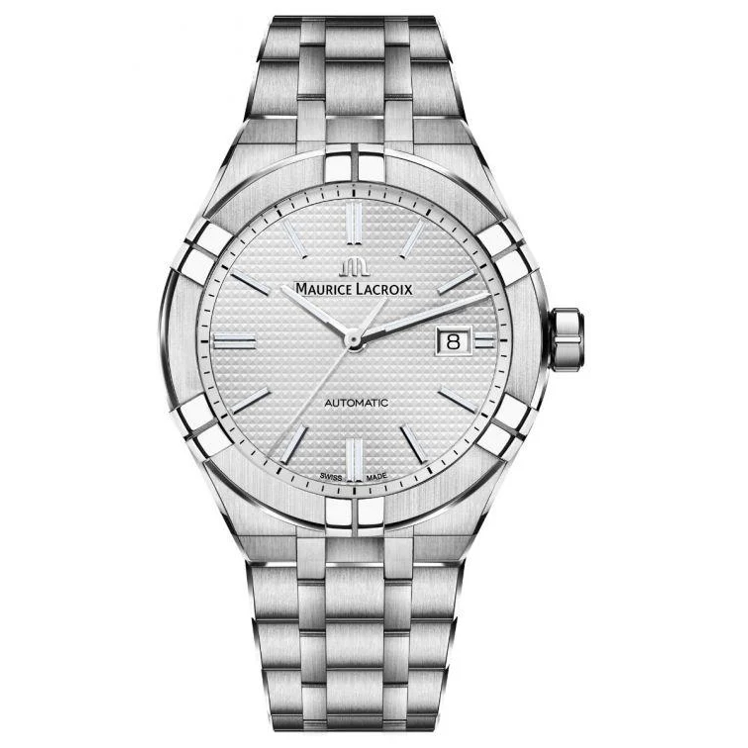 MAURICE LACROIX - AI6008-SS002-130-1 - Aikon 42mm Silver Dial; Steel Bracelet and Brown Leather Strap AI6008-SS002-130-2