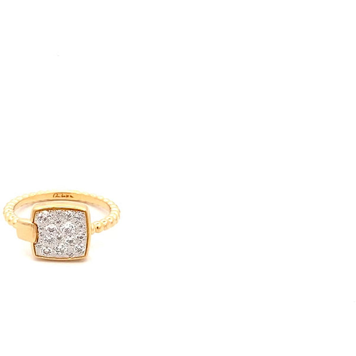 Rue Des Mille - ANZ018M1TVAU - Oversized pavé square ring and small square ring - STARDUST TEN